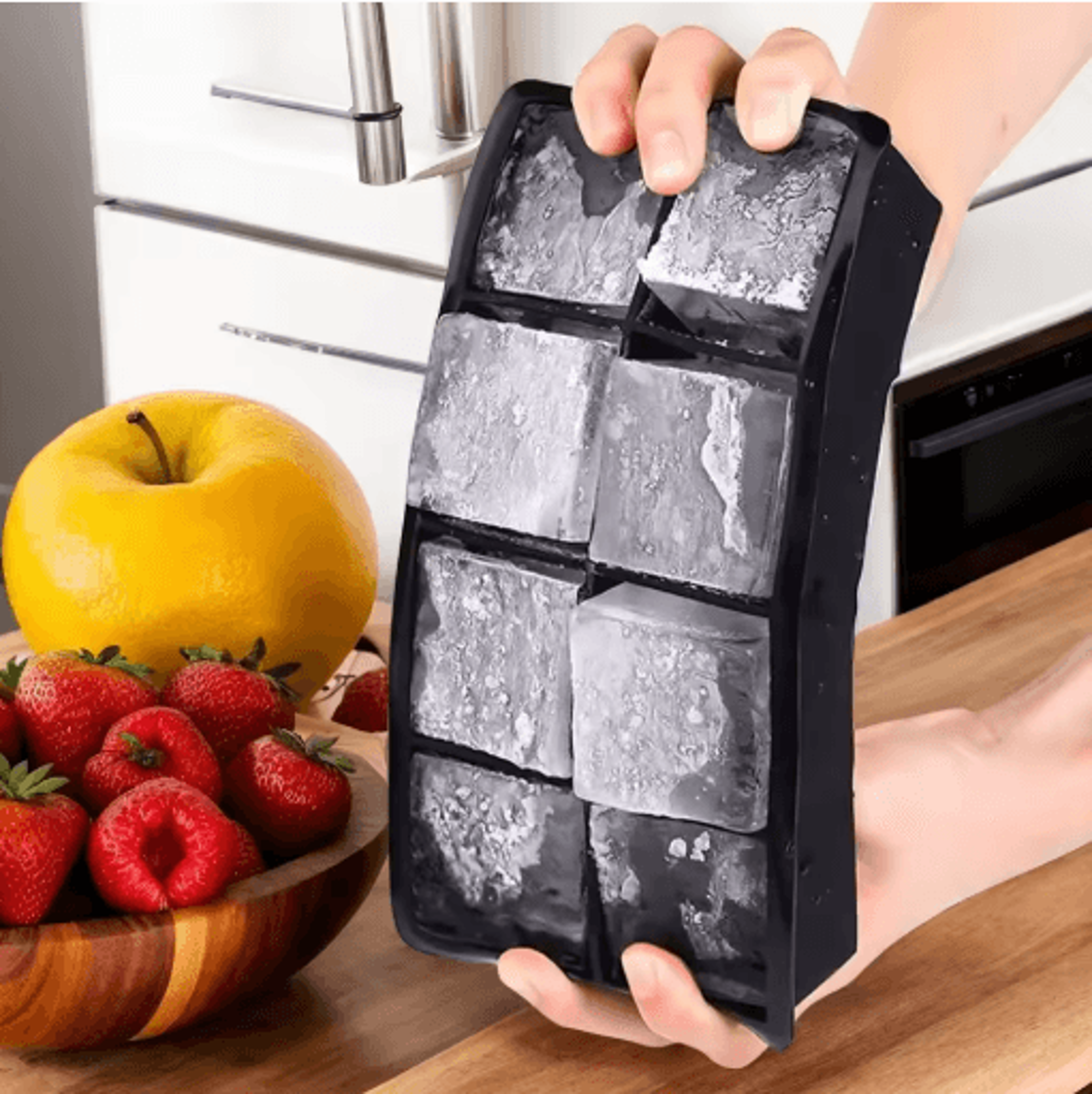 large silicone ice cube tray – 4/6/8 grid easy-release square ice mold