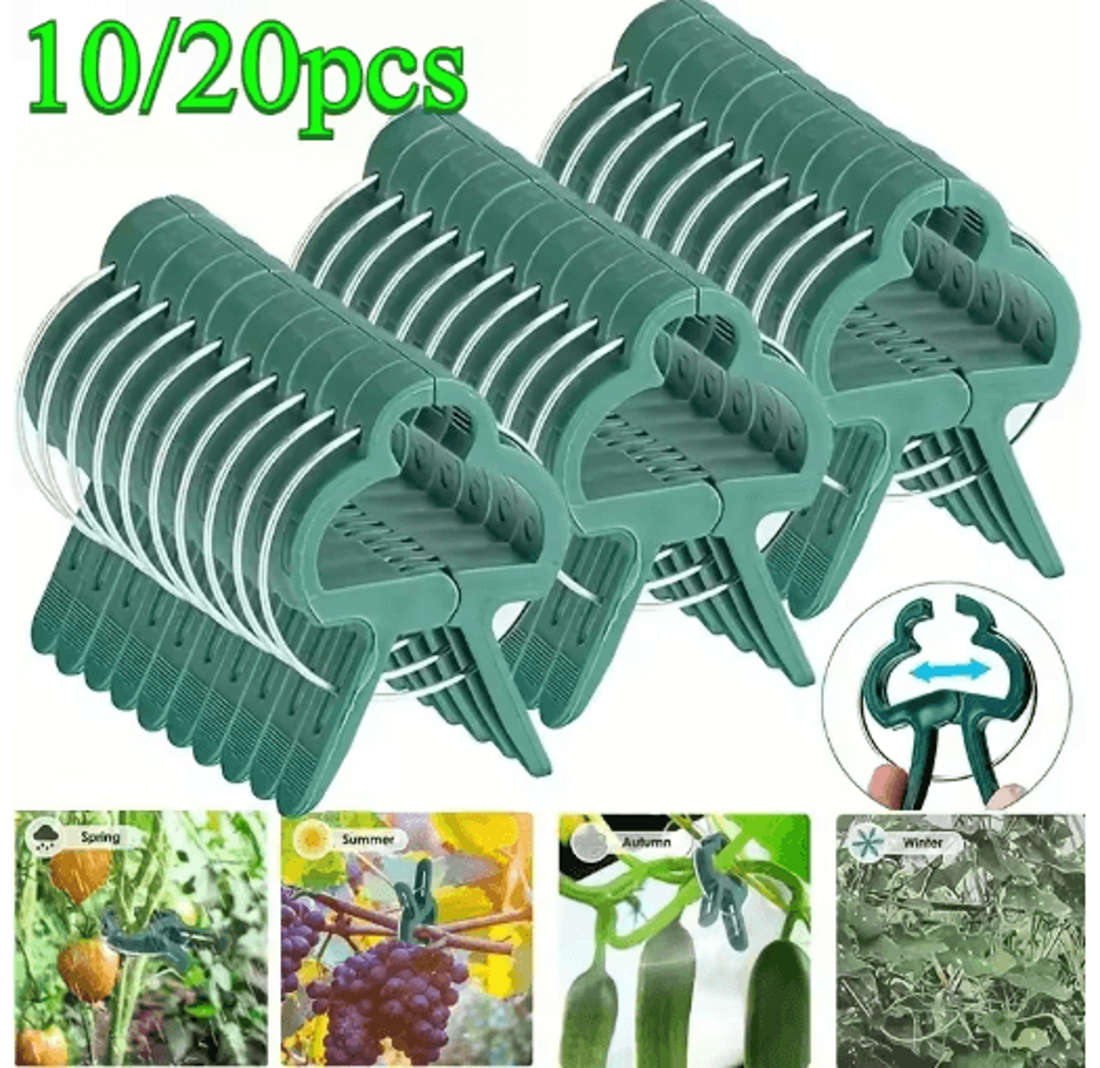 10/20pcs adjustable plant support clips – reusable stem & vine garden fasteners