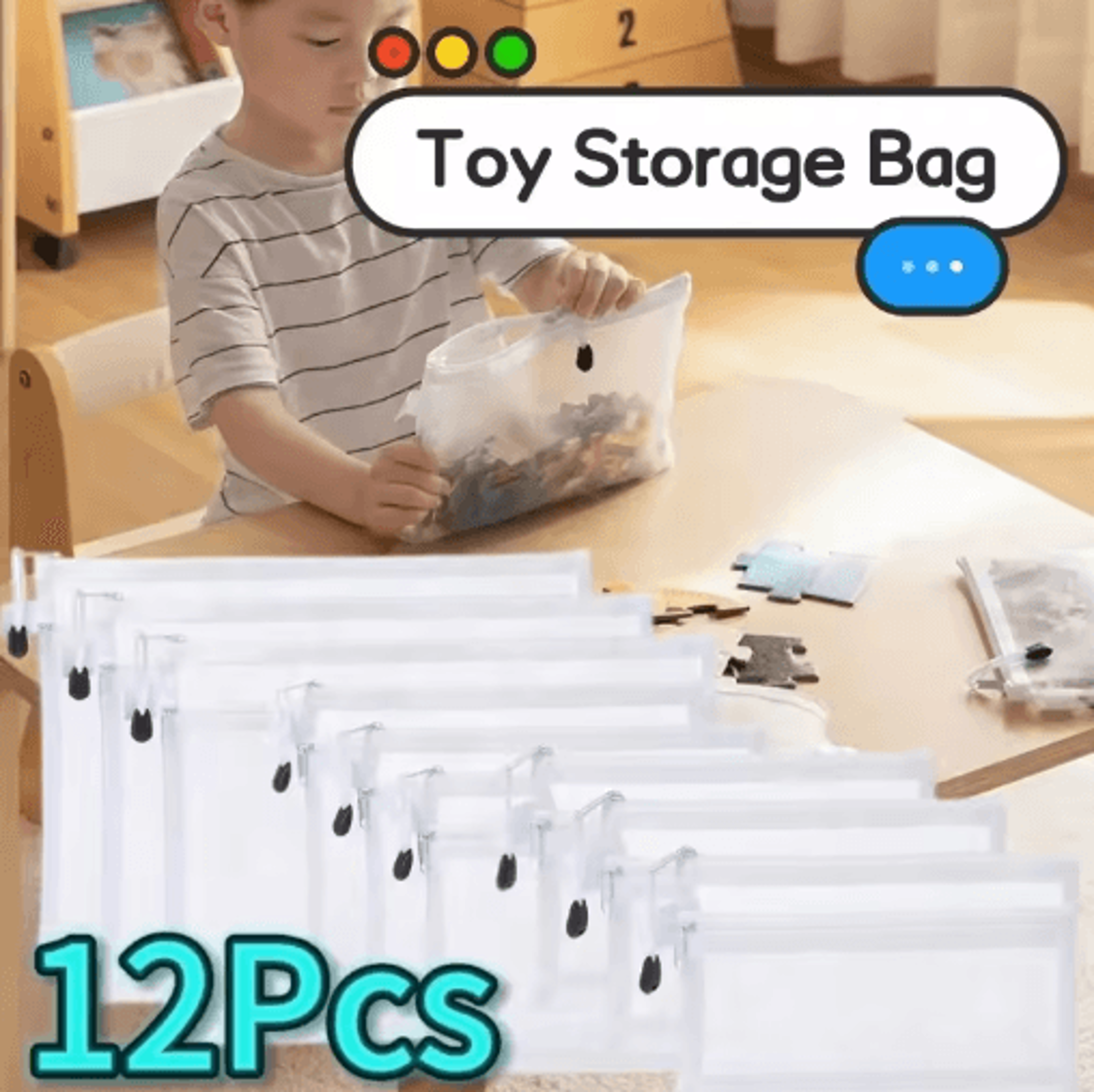 transparent mesh toy storage bags – zipper pouches for blocks, puzzles & small parts