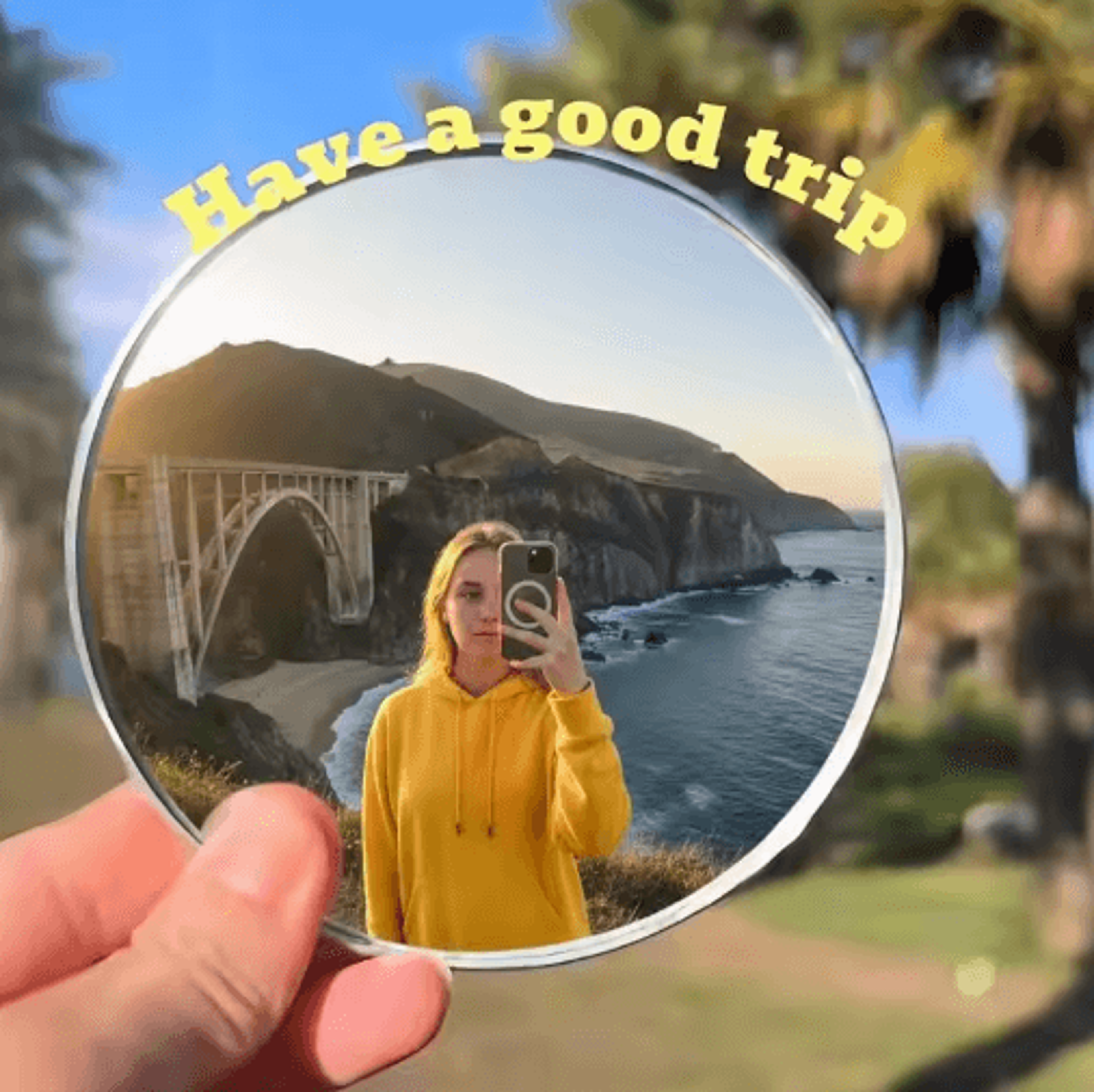 5cm handheld selfie mirror – portable round convex photography prop