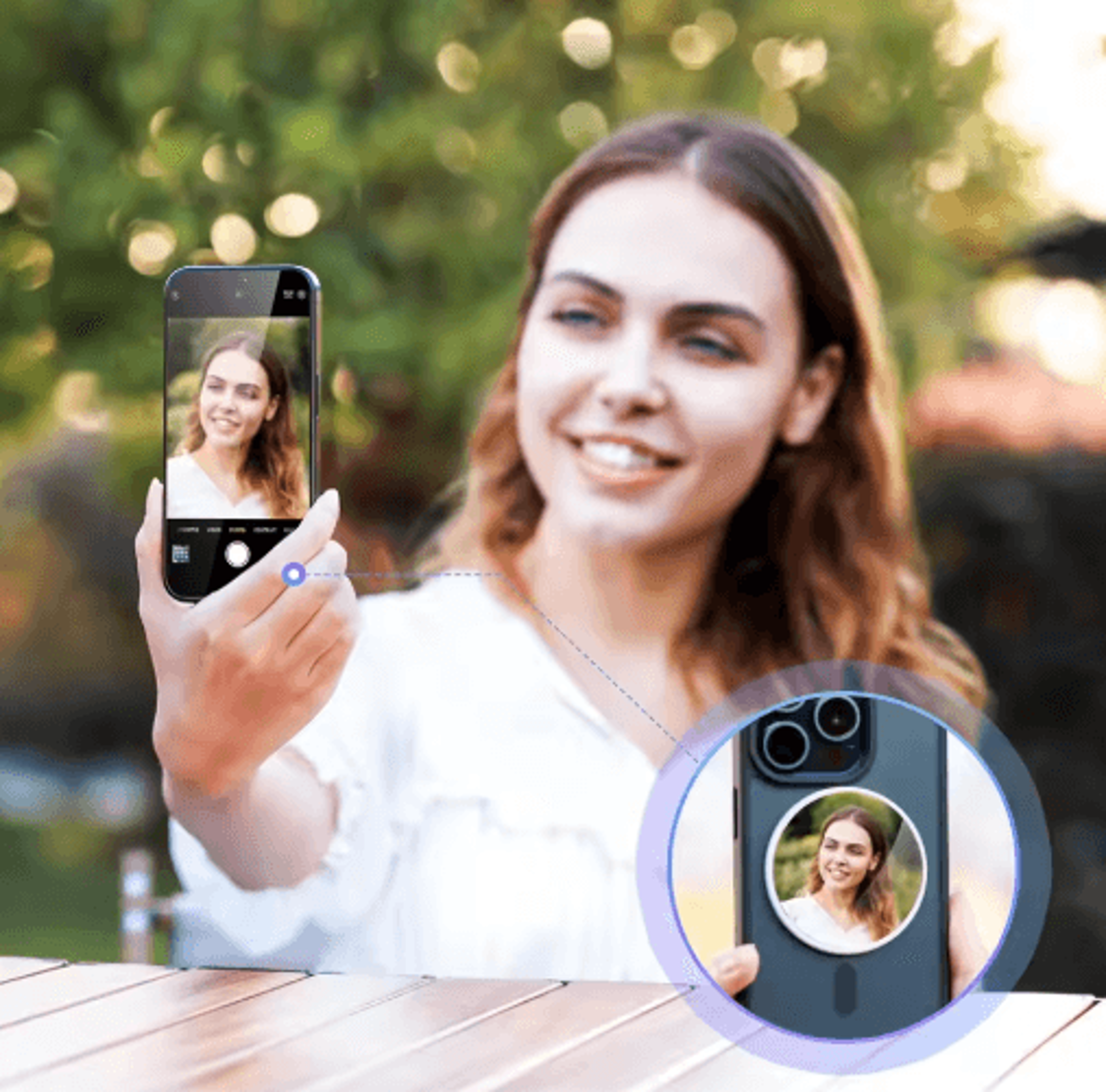 magnetic back camera selfie mirror – slim convex phone mirror for vlogging