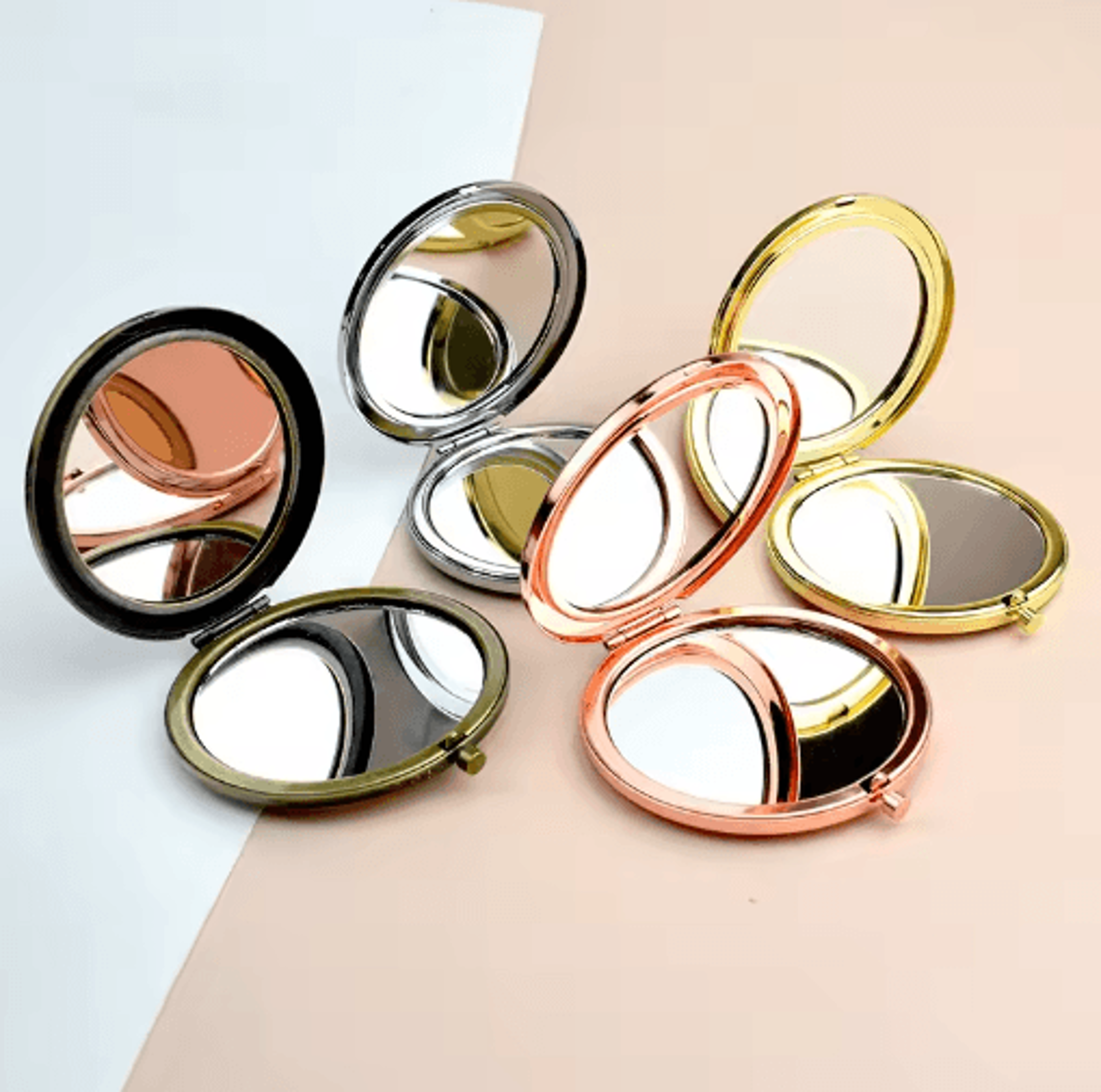 ultra-slim stainless steel pocket mirror – shatterproof folding travel makeup mirror