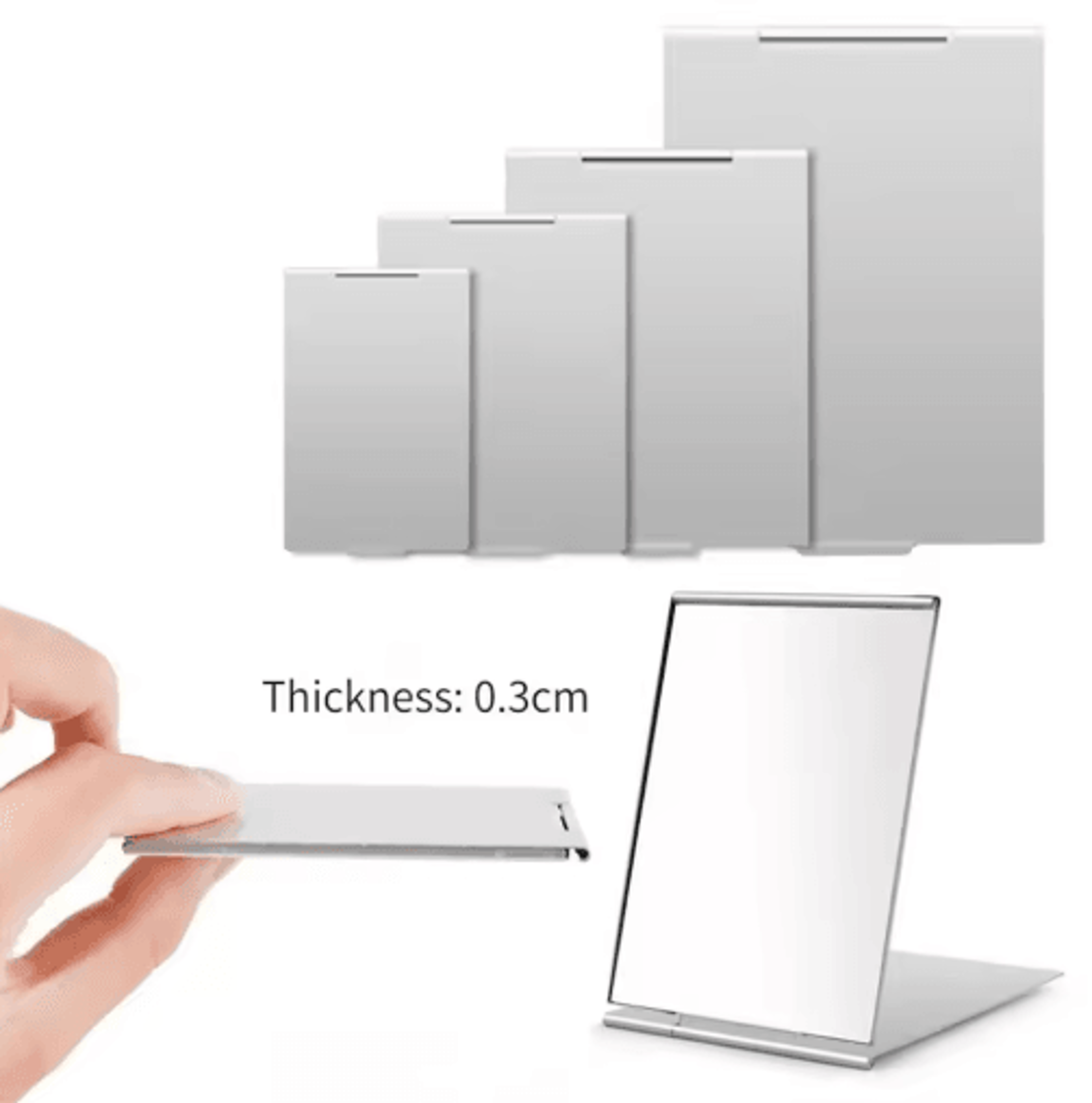 aluminum folding pocket mirror – mini portable travel makeup mirror