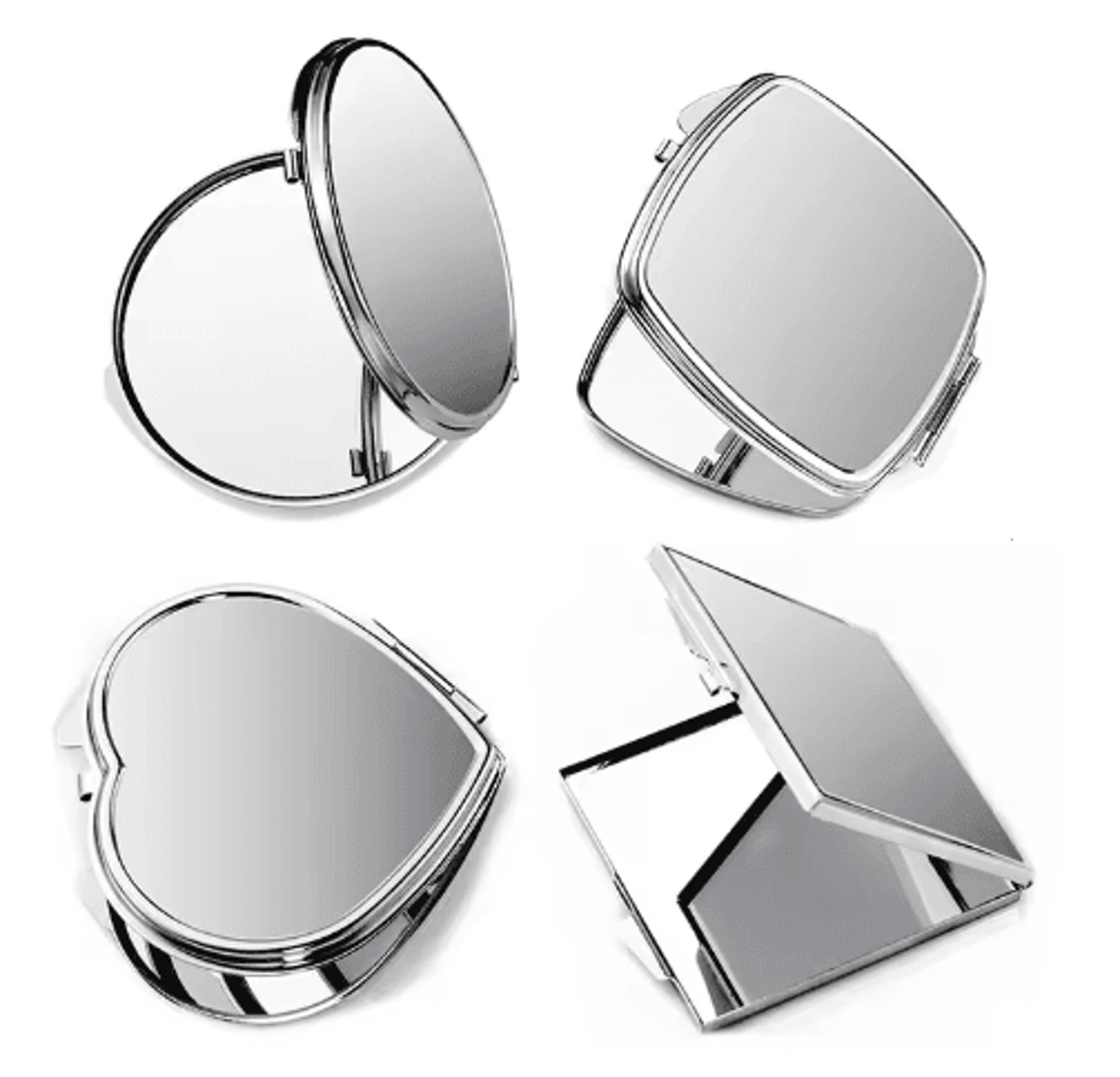 stainless steel folding pocket mirror – portable mini cosmetic hand mirror