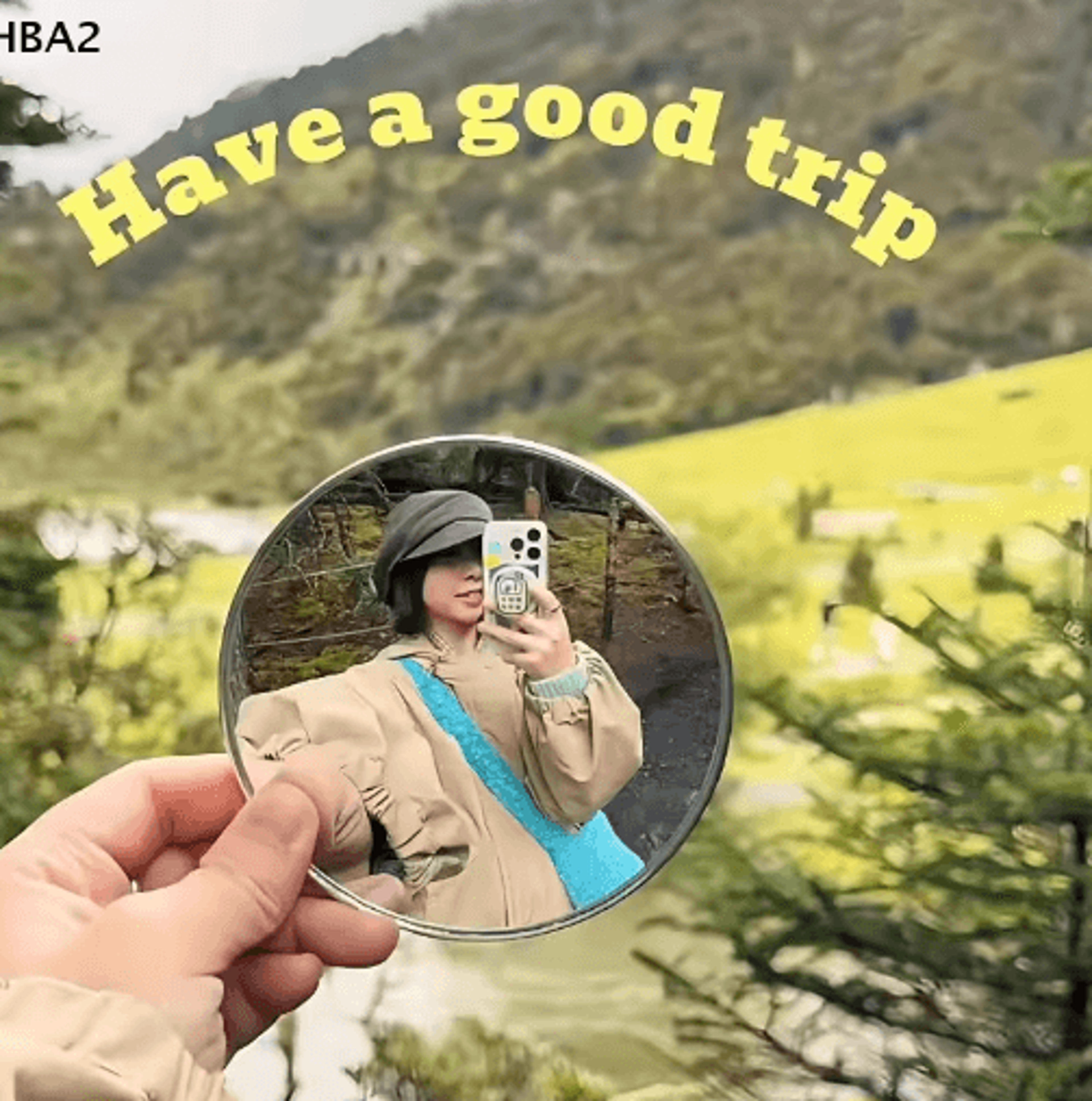 5cm handheld convex selfie mirror – portable round photography & vlogging prop
