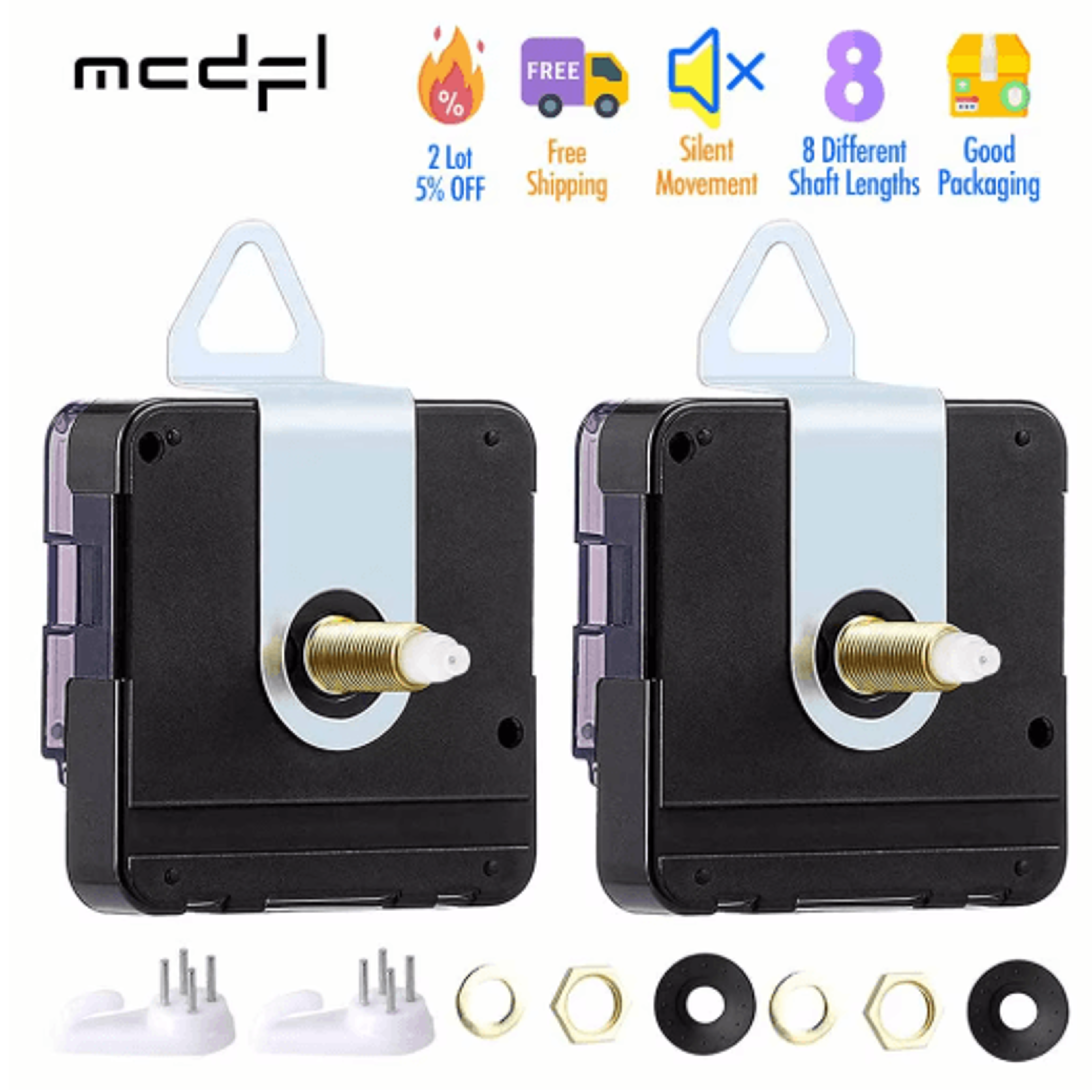 mcdfl silent quartz clock mechanism – long shaft diy wall & table clock movement