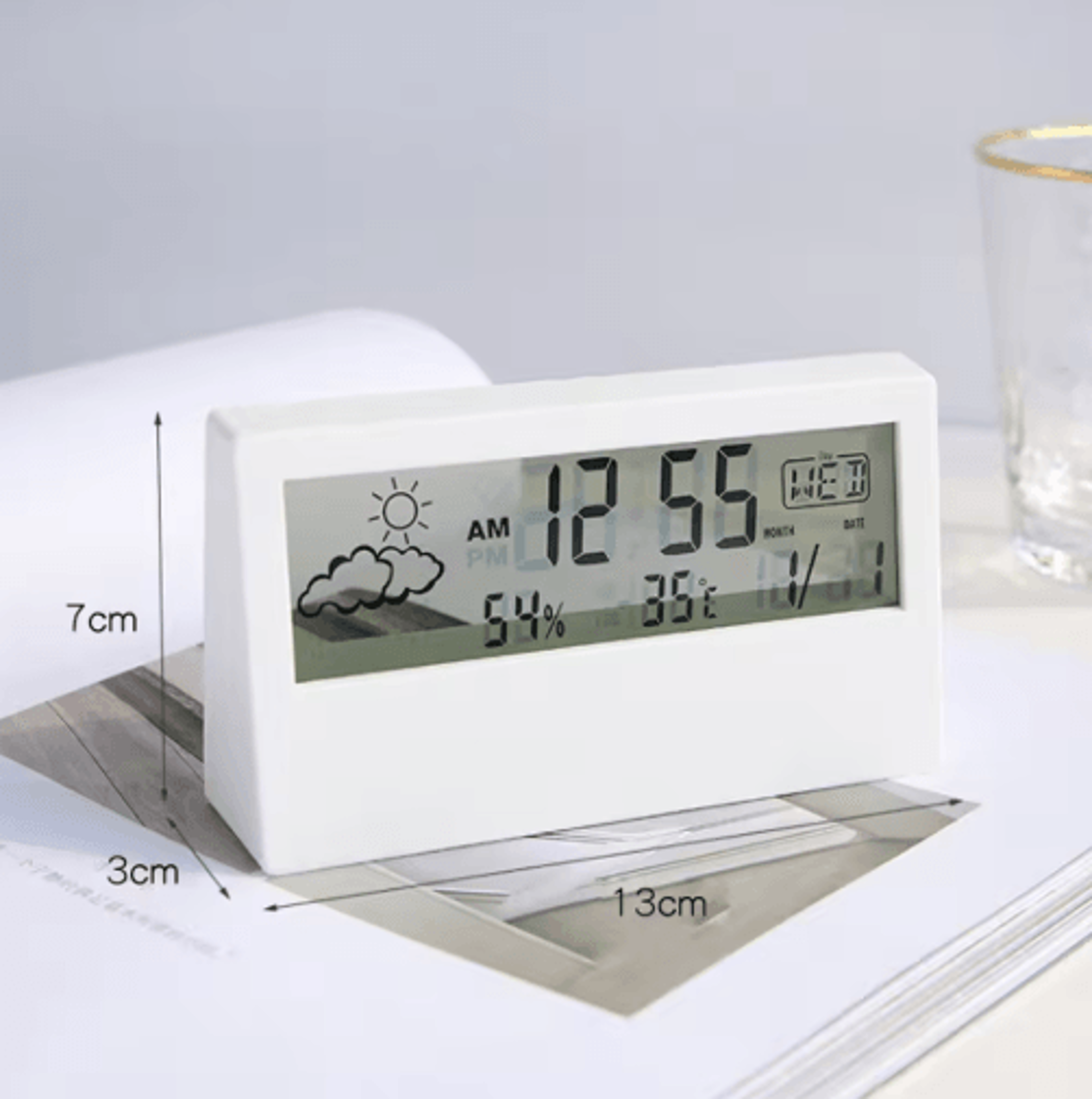 digital thermo-hygrometer alarm clock – temperature & humidity desktop display
