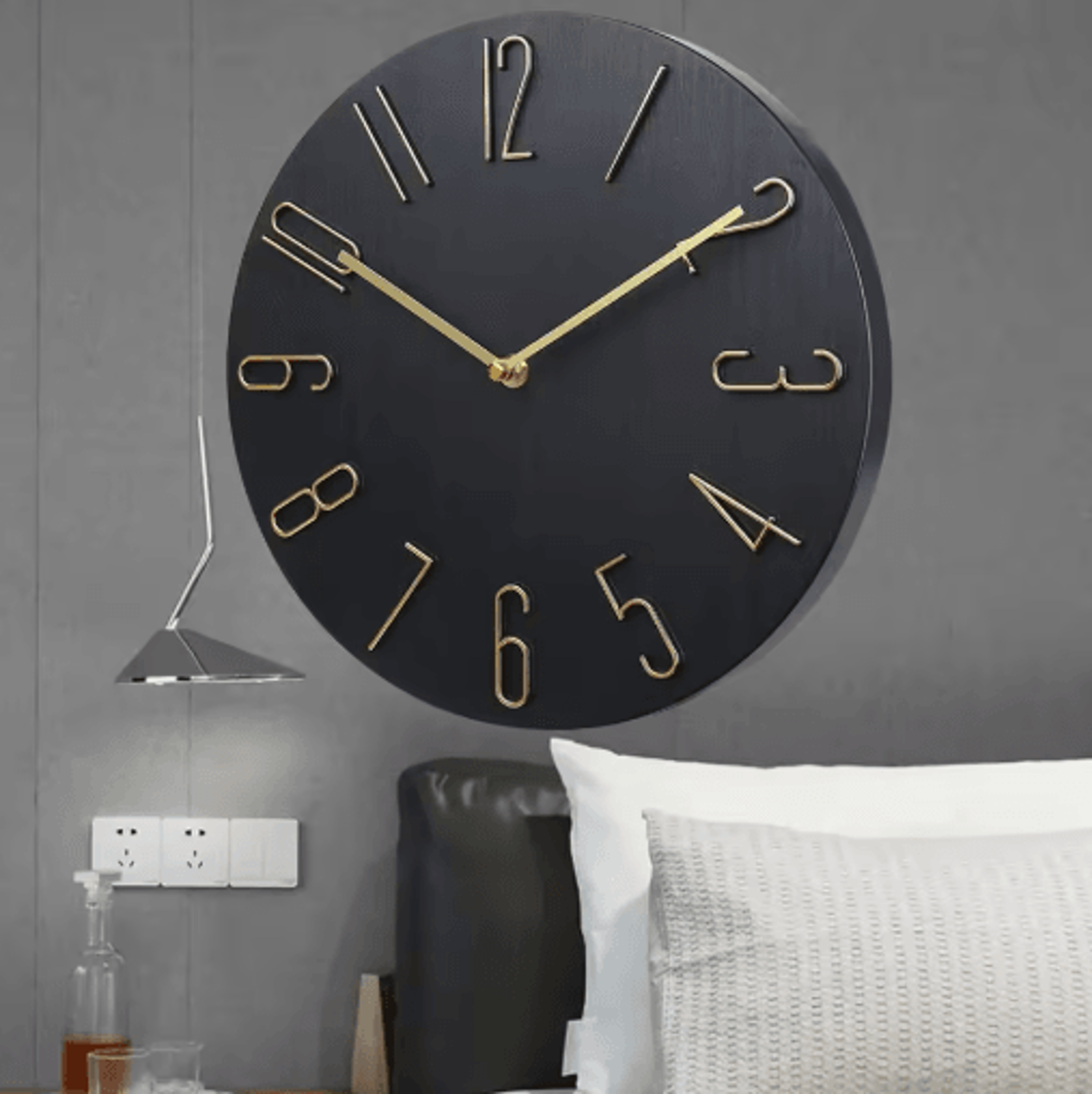 12-inch silent nordic wall clock – minimalist quartz clock for modern home decor