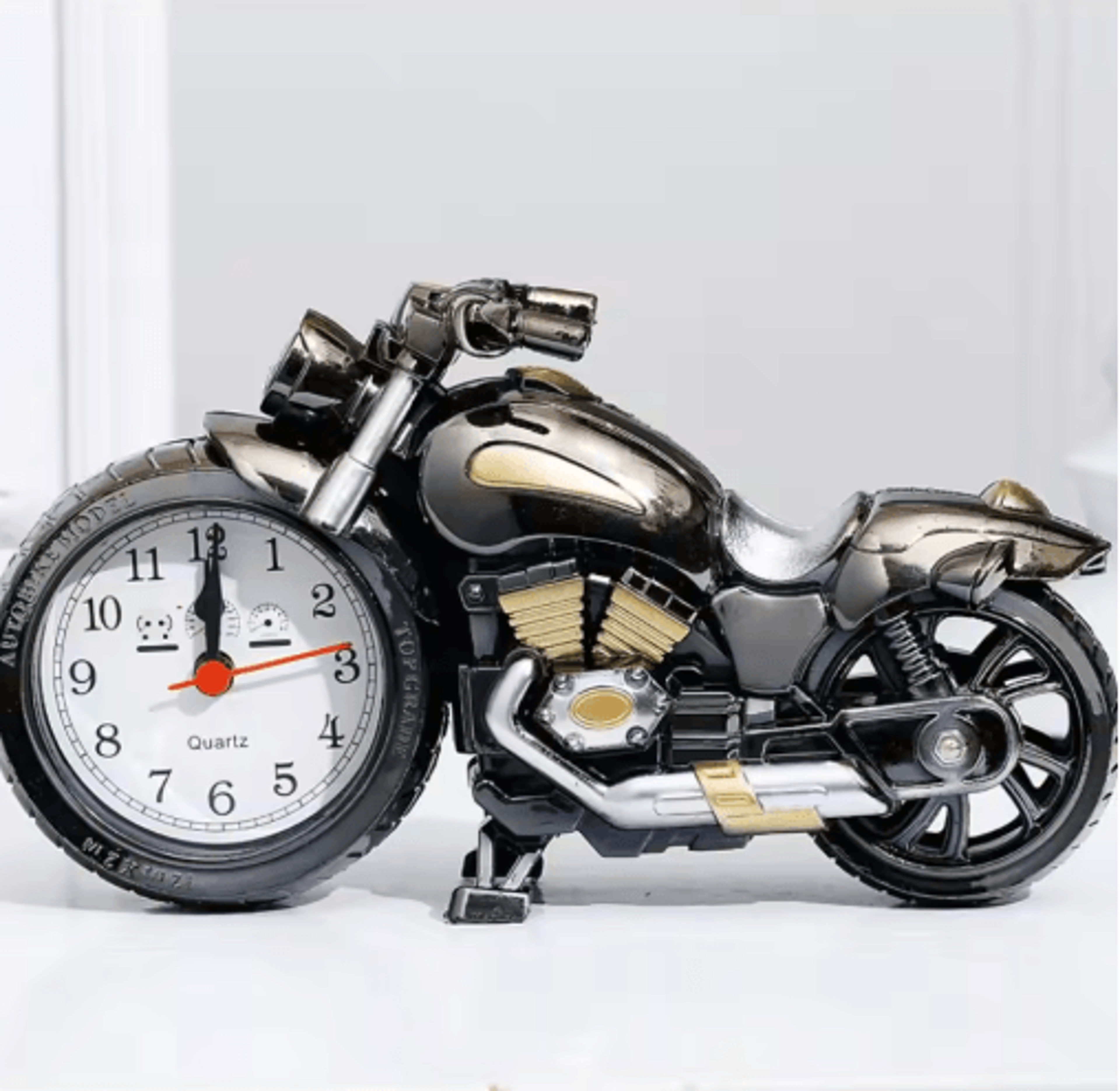 creative motorcycle alarm clock – modern arabic numeral desk clock & decorative ornament