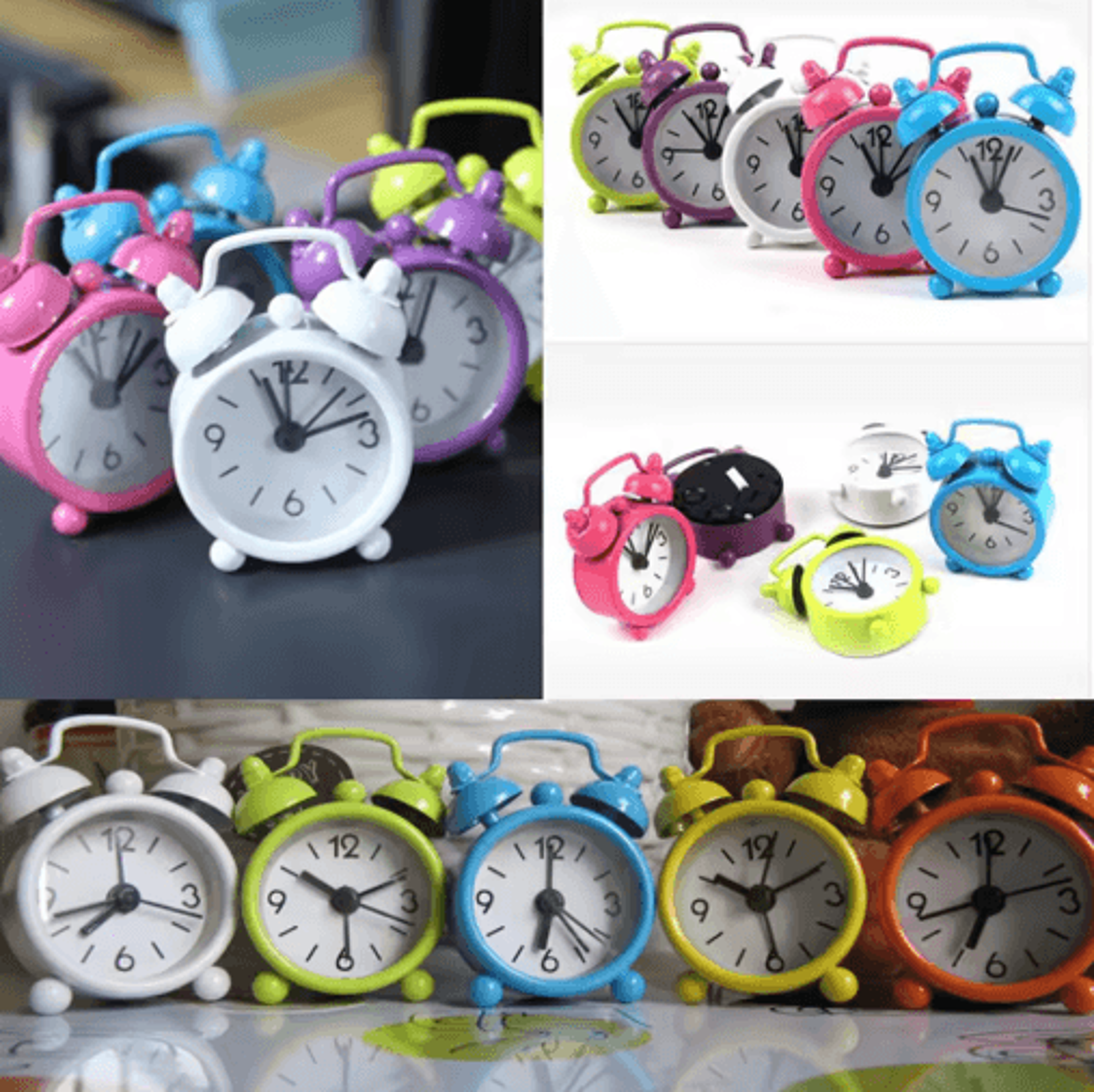 cute mini metal alarm clock compact electronic desk clock for kids rooms