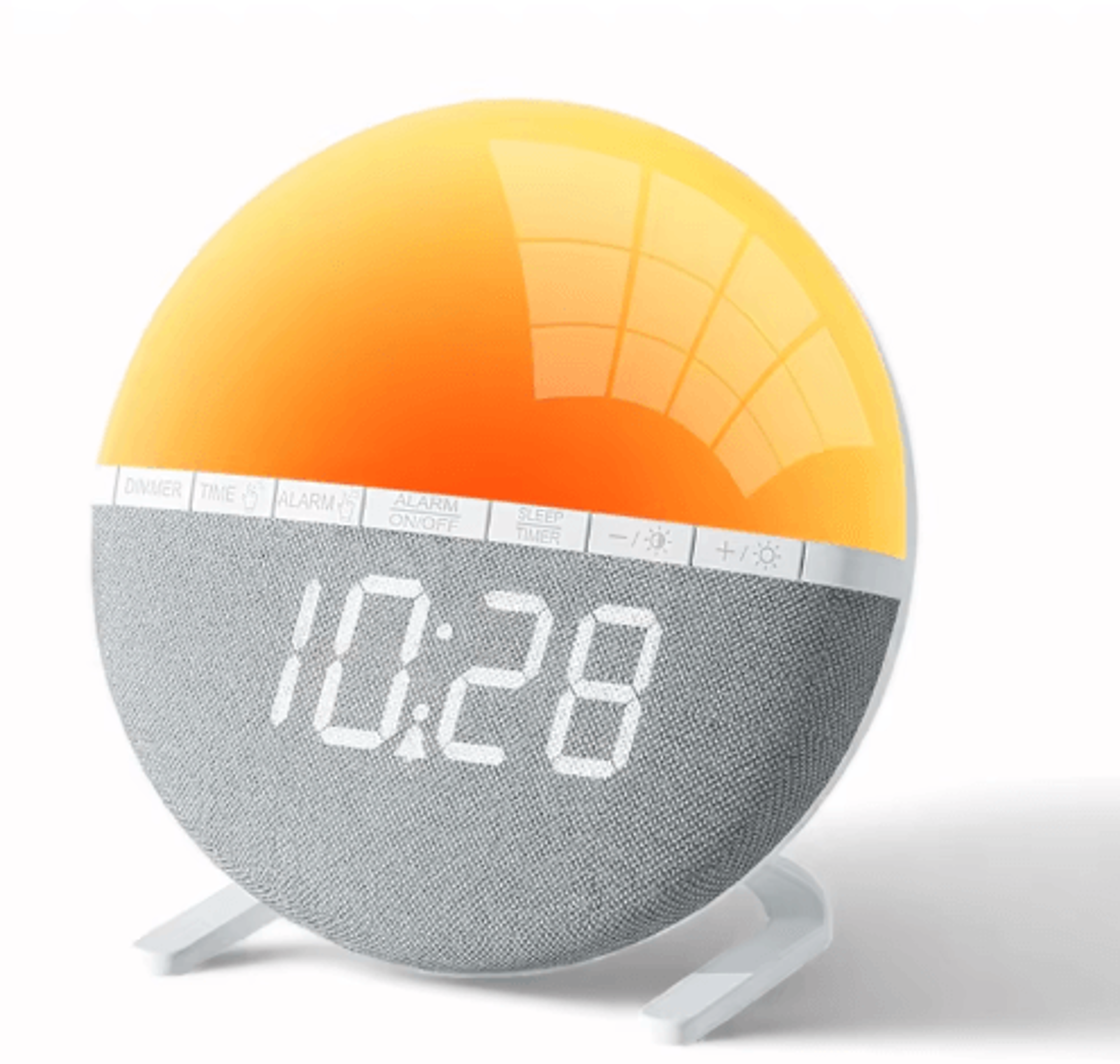 sunrise wake up light alarm clock – color lighting & natural sounds