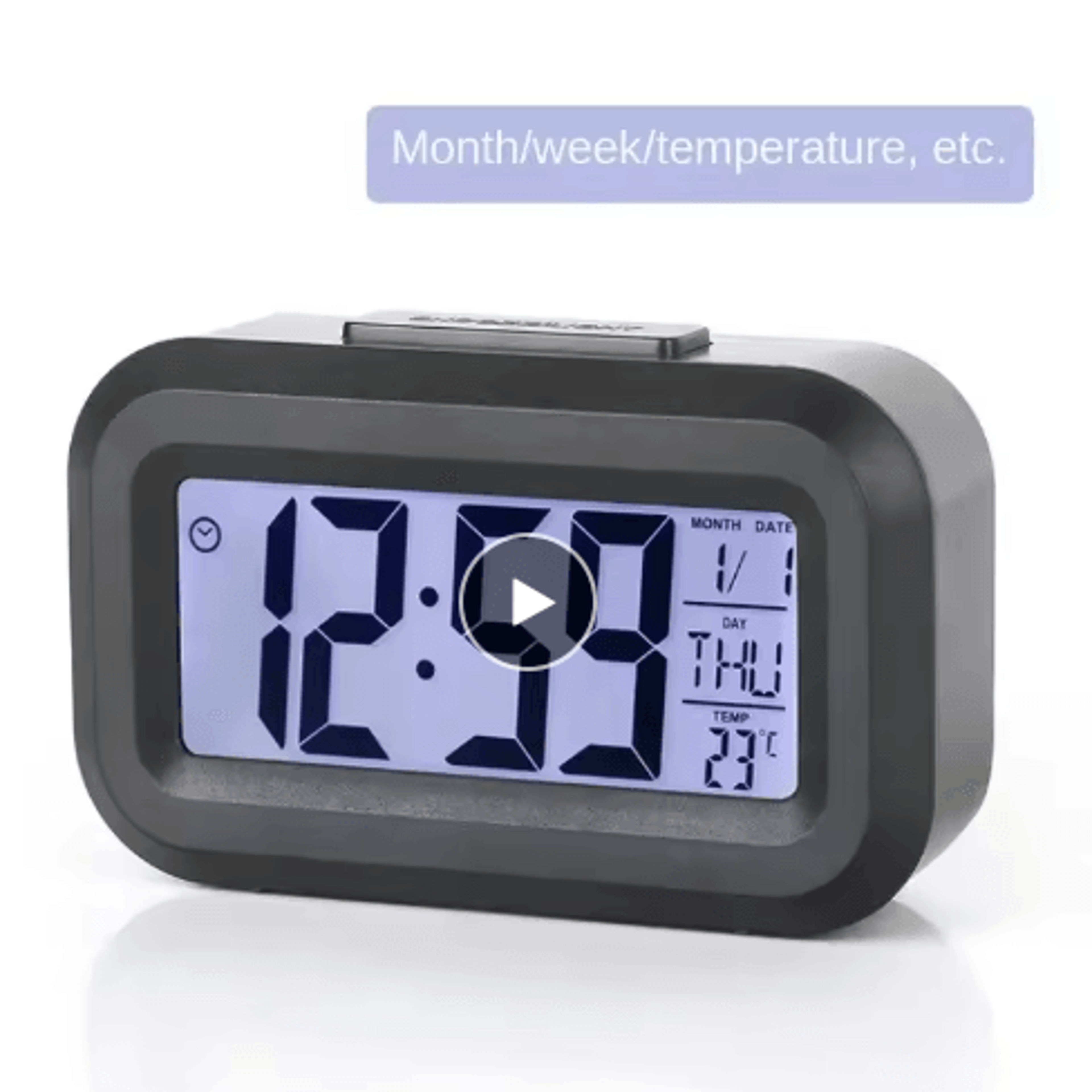 led digital alarm clock – backlit desktop clock with snooze & calendar