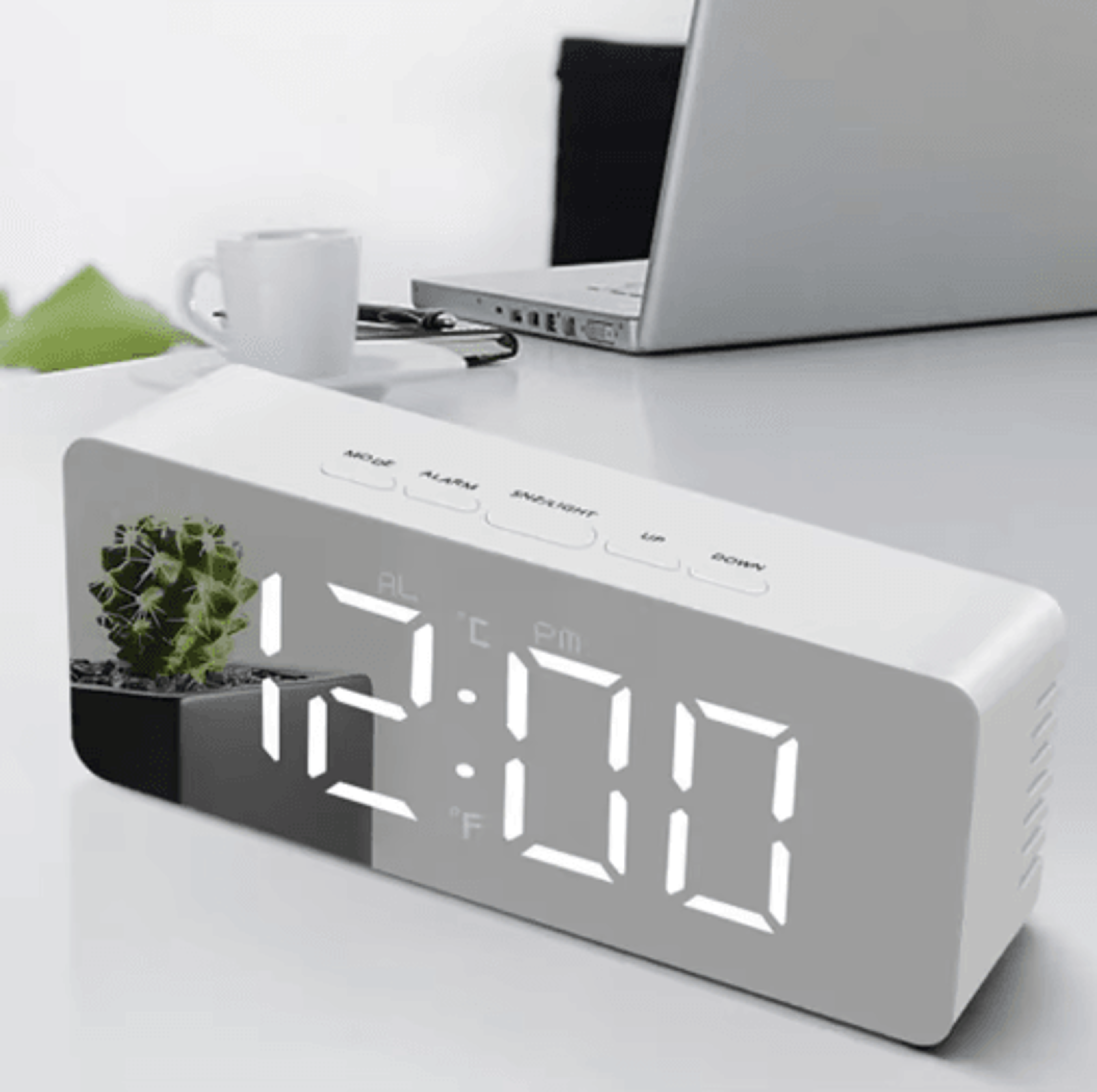 led digital alarm clock – desktop clock with temperature display