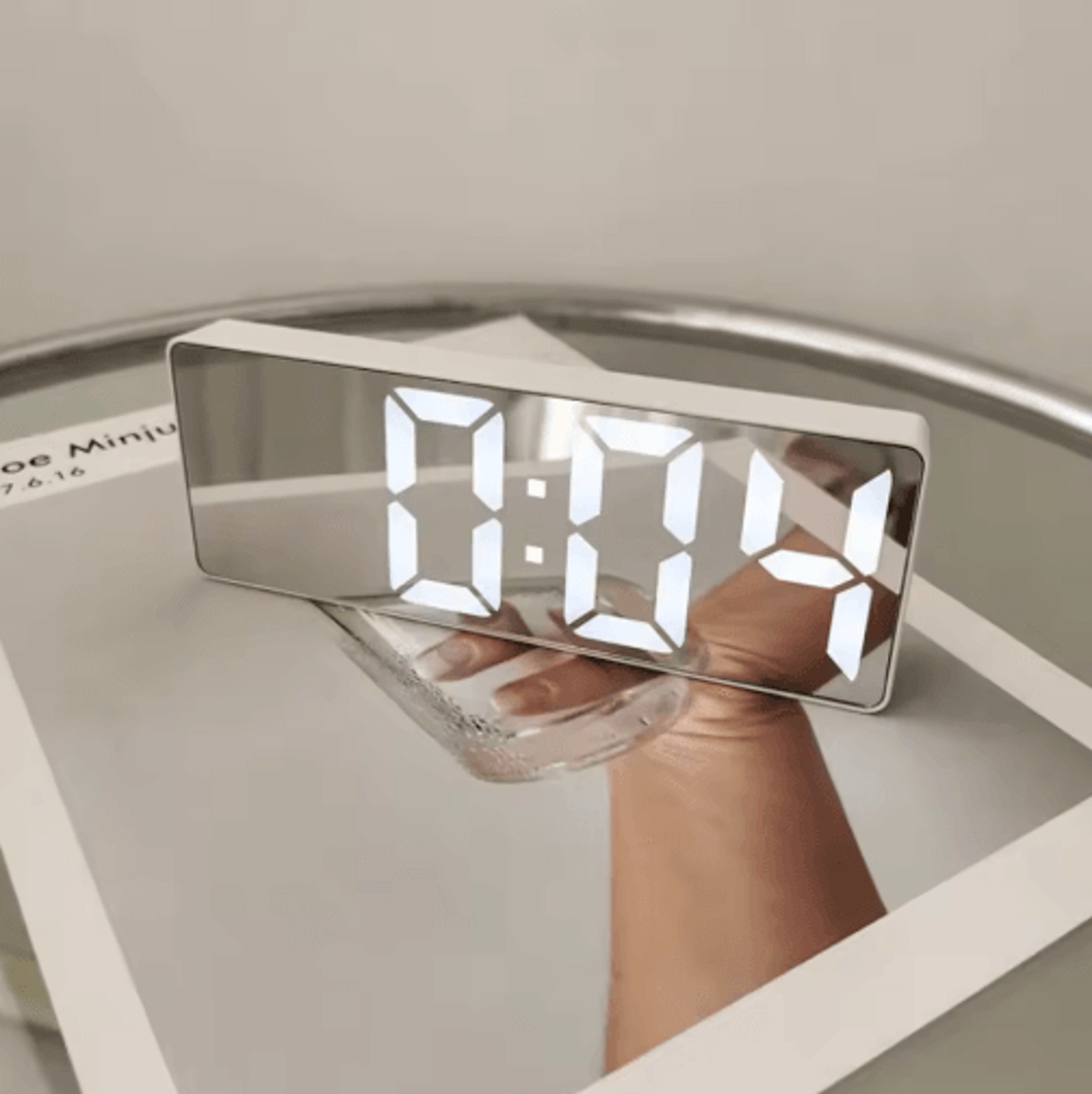 modern voice control led mirror alarm clock – portable digital desk clock
