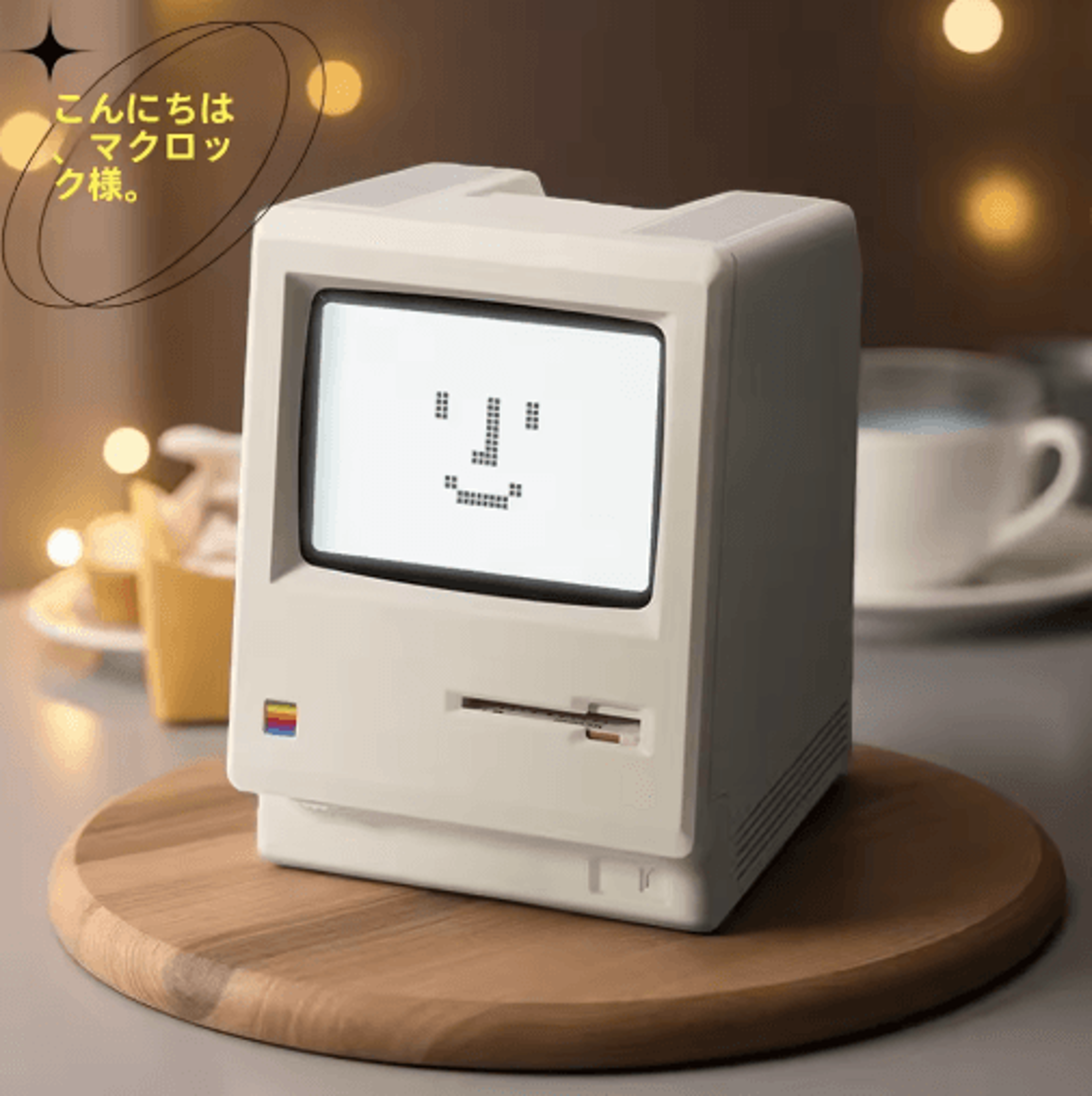 retro mackintosh-style alarm clock – classic decorative desktop timepiece