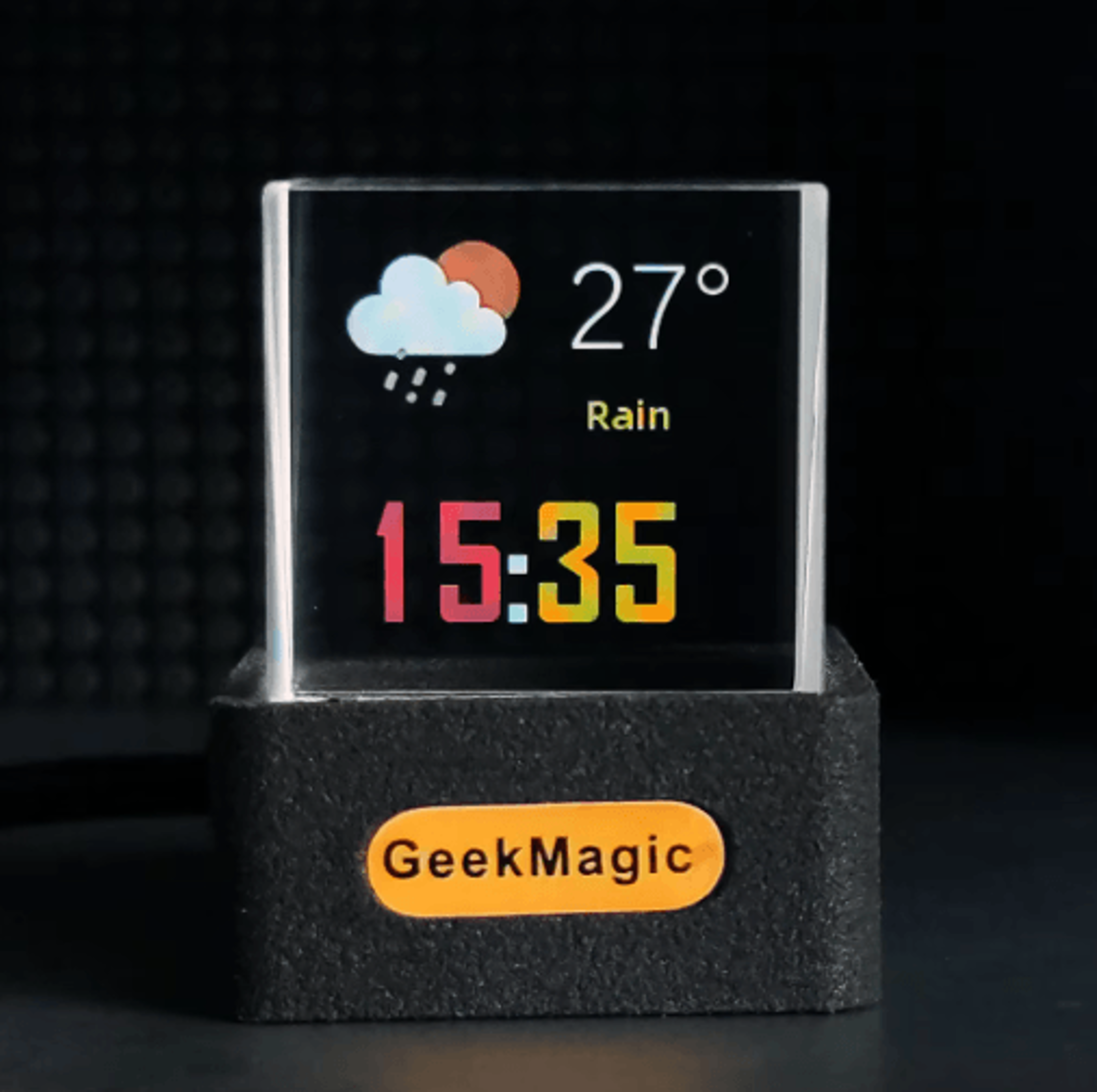 geekmagic giftv smart weather station clock – crystal display with gif animations & photo album