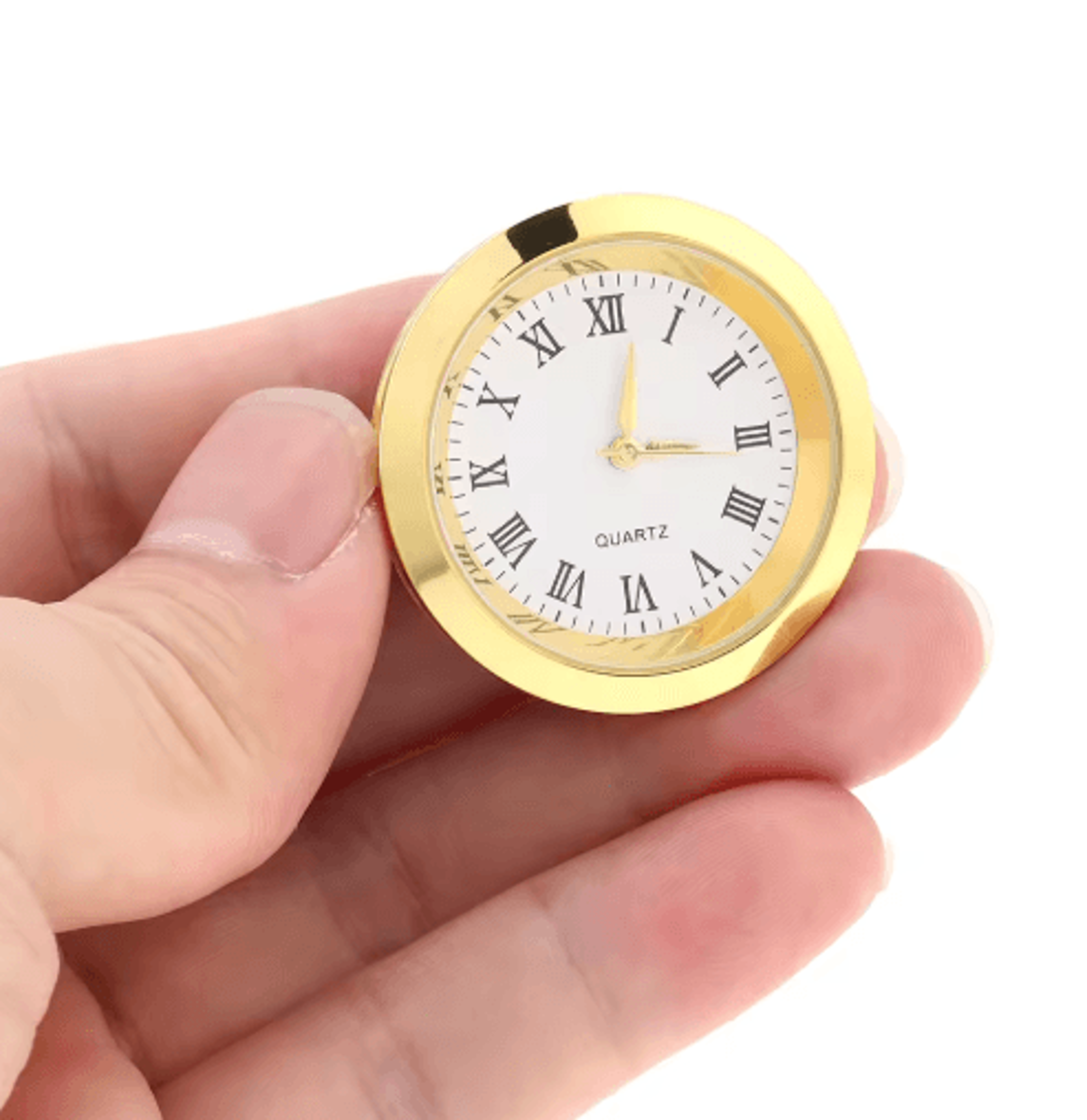 37mm quartz mini clock insert – roman numeral movement for diy crafts
