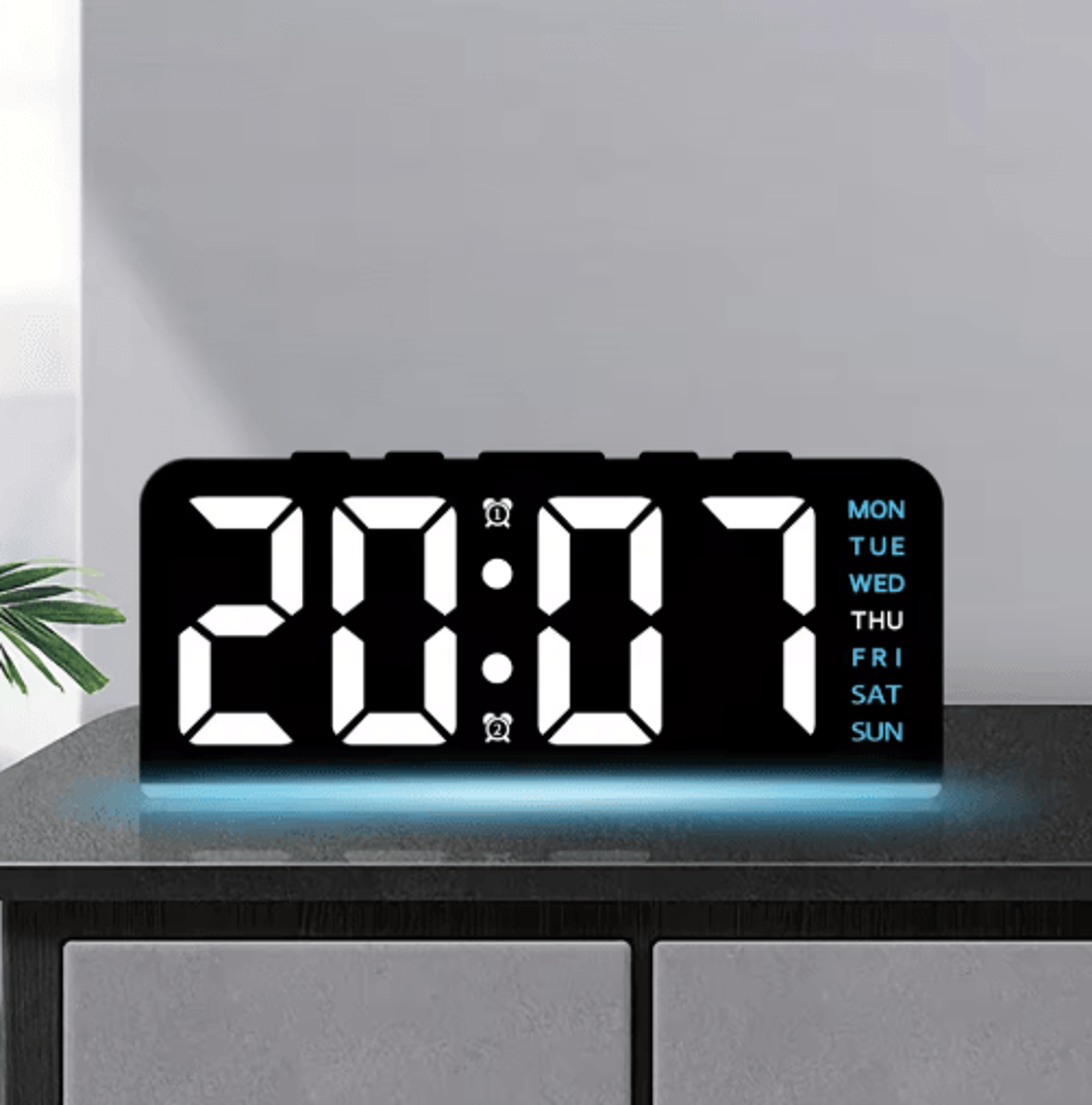 digital led alarm clock – night light with temperature display & snooze