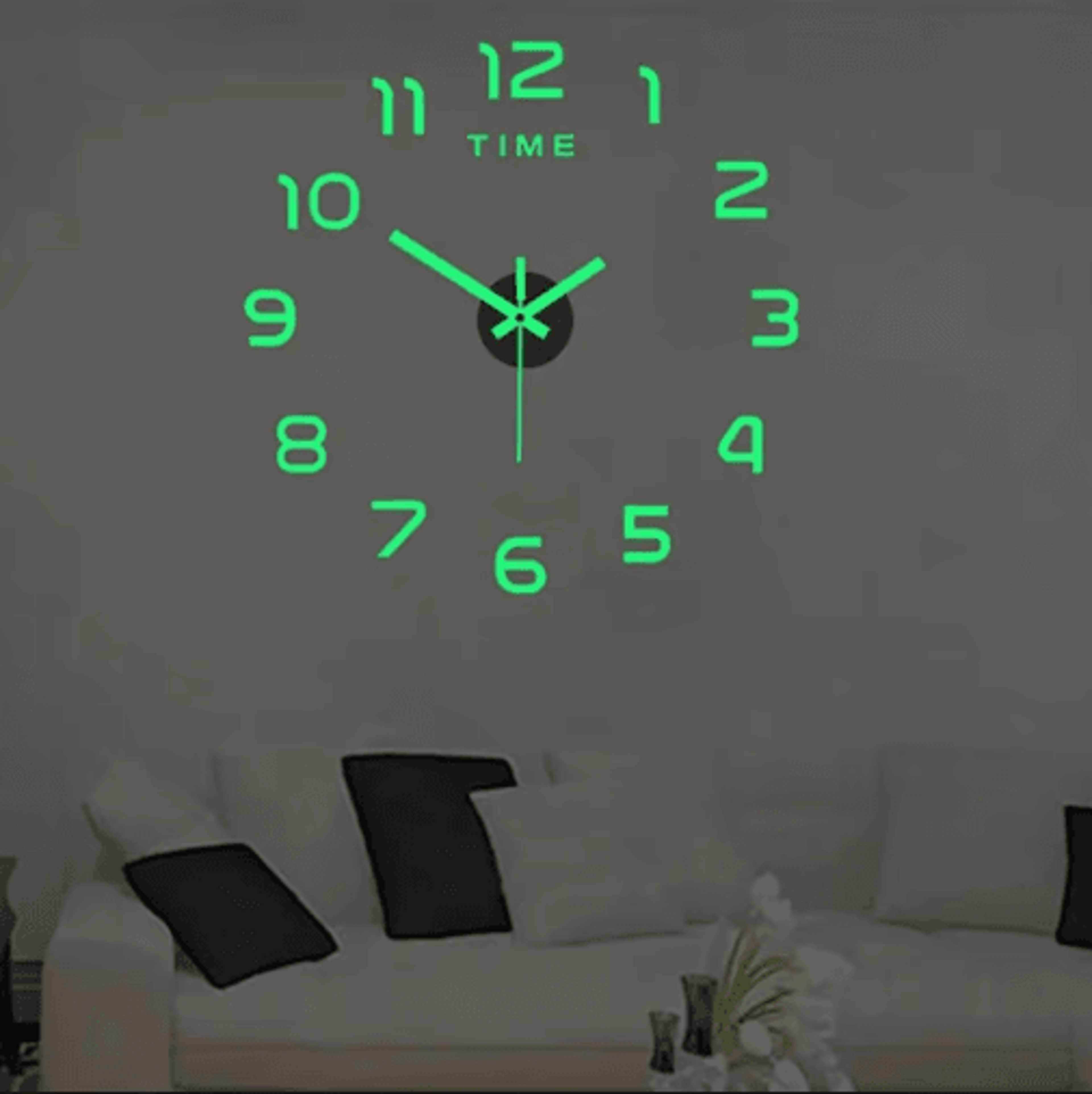luminous wall clock stickers – removable modern diy clock decor