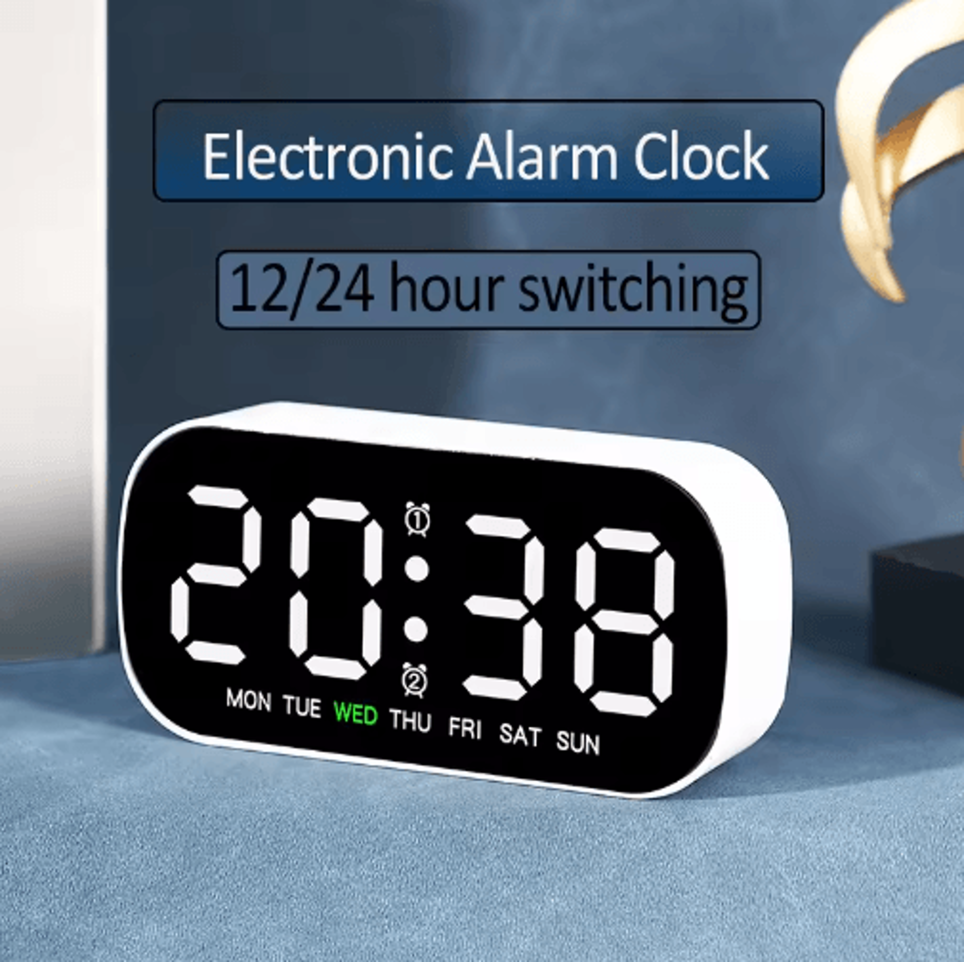 multifunctional led digital alarm clock – adjustable brightness table clock