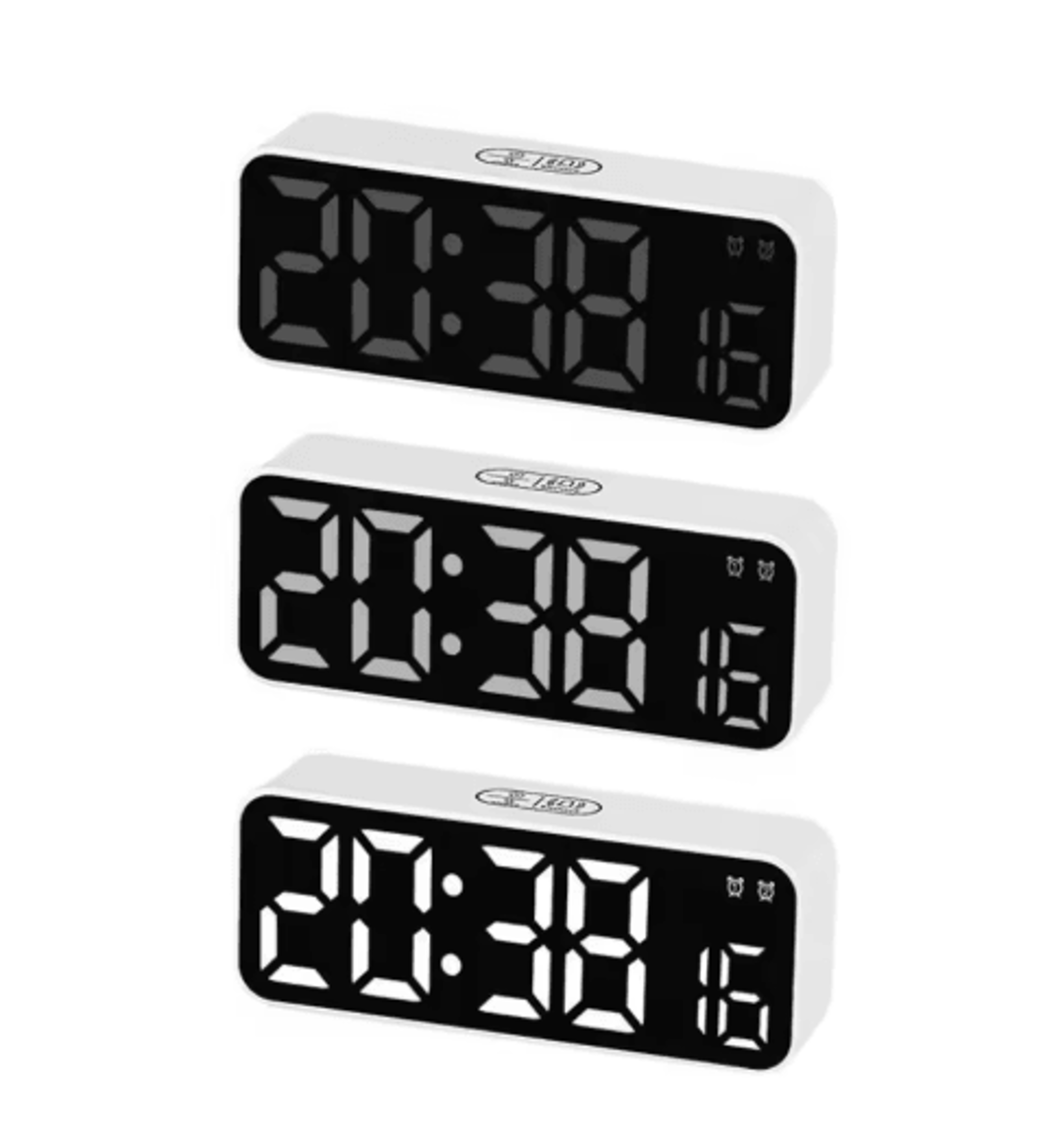 digital led wall clock – date display with 12/24h & dst function