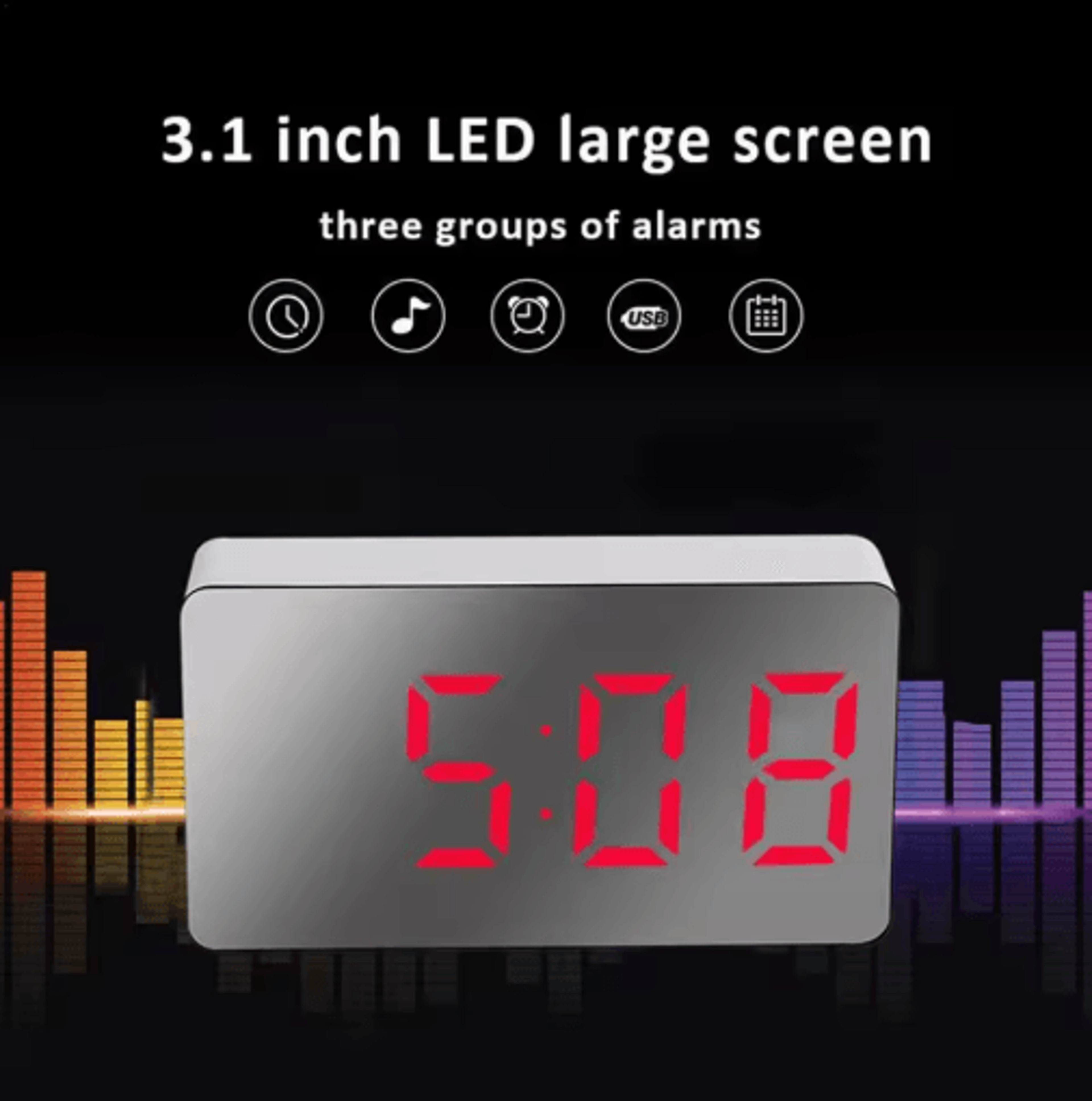 small digital alarm clock – simple 12/24h electronic bedside & travel clock
