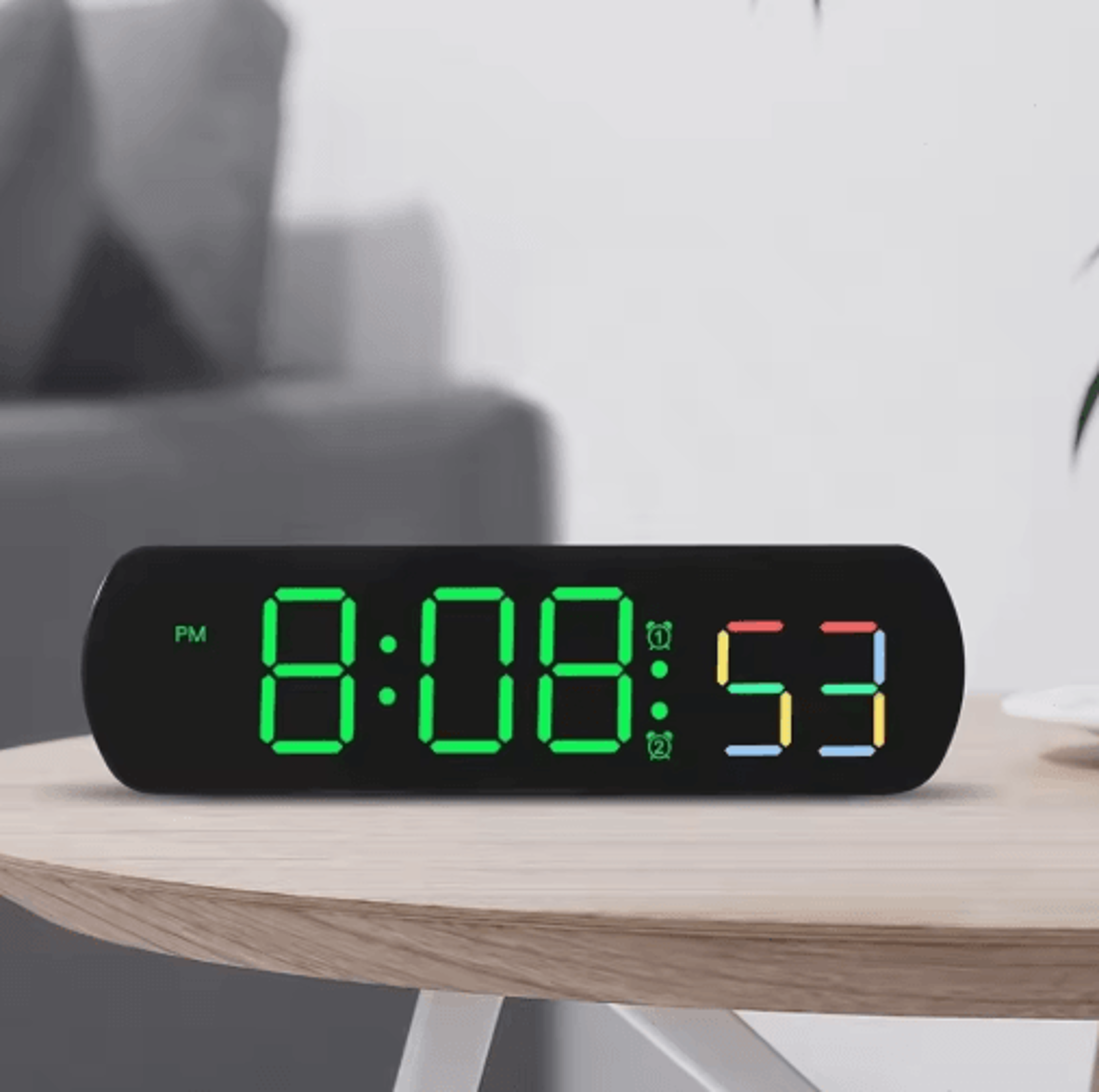 large display digital alarm clock – loud alarm with temperature & jump seconds