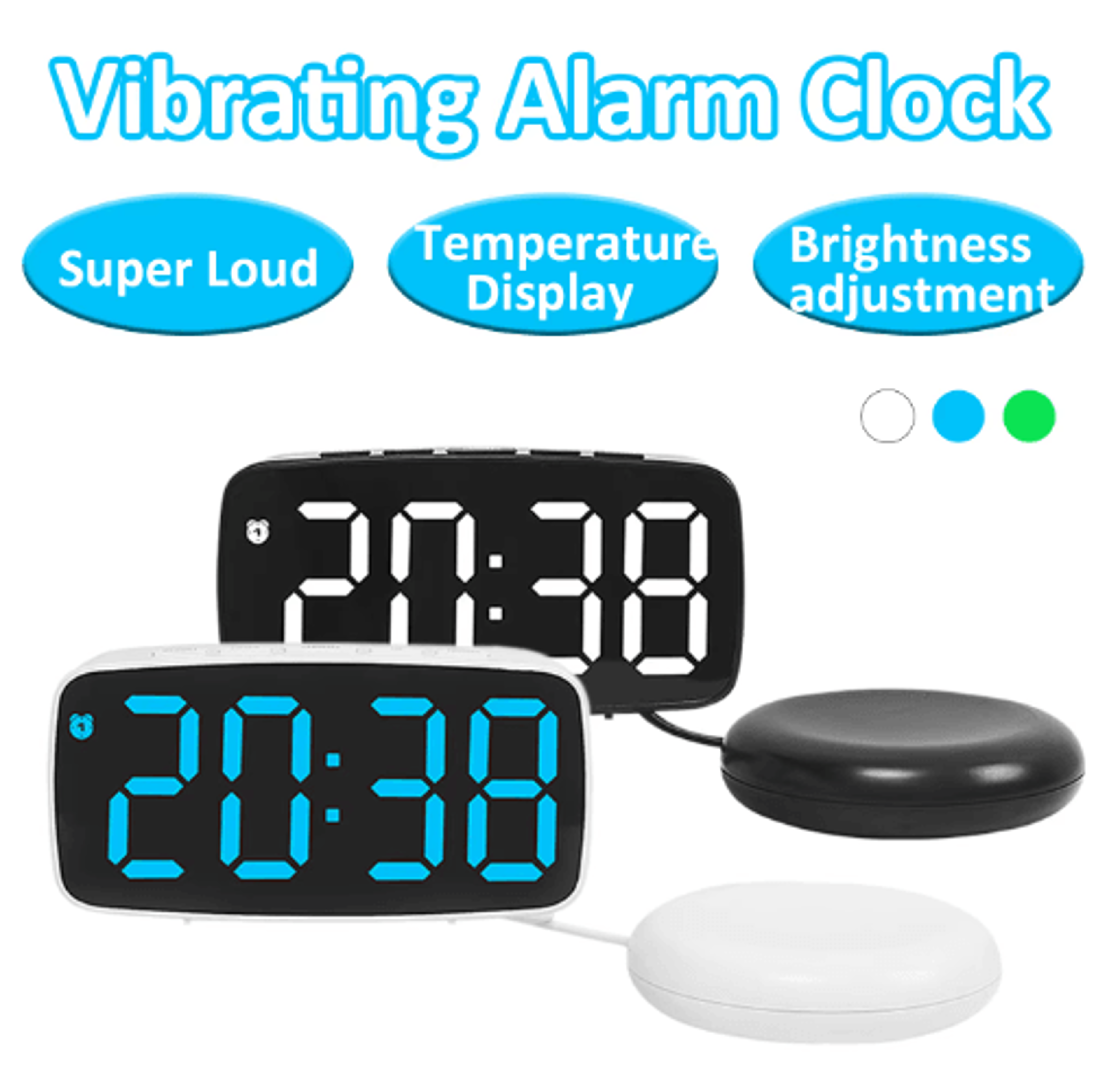 super loud vibrating alarm clock – led table clock for heavy sleepers