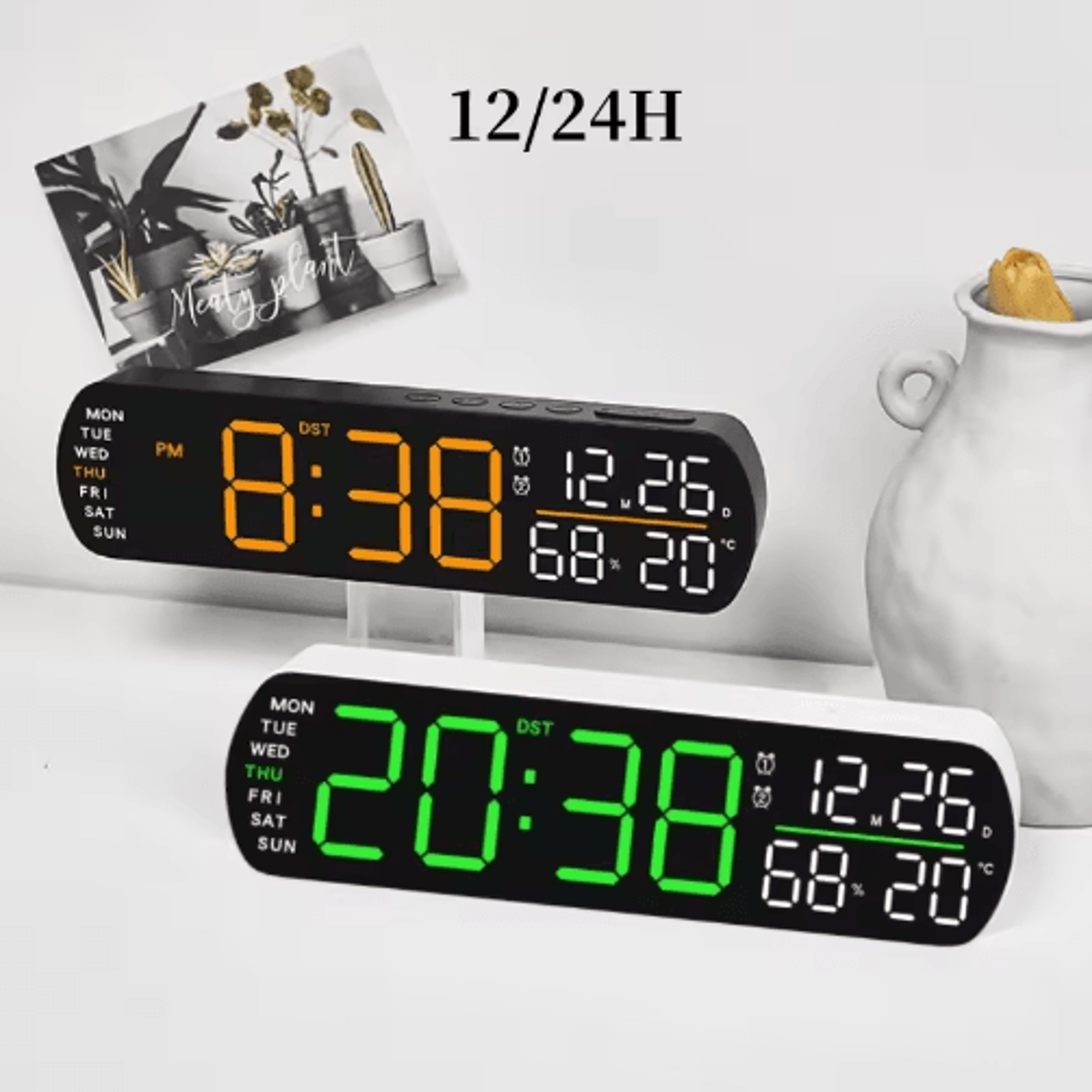 multifunction led alarm clock – dual alarm, temperature & countdown timer