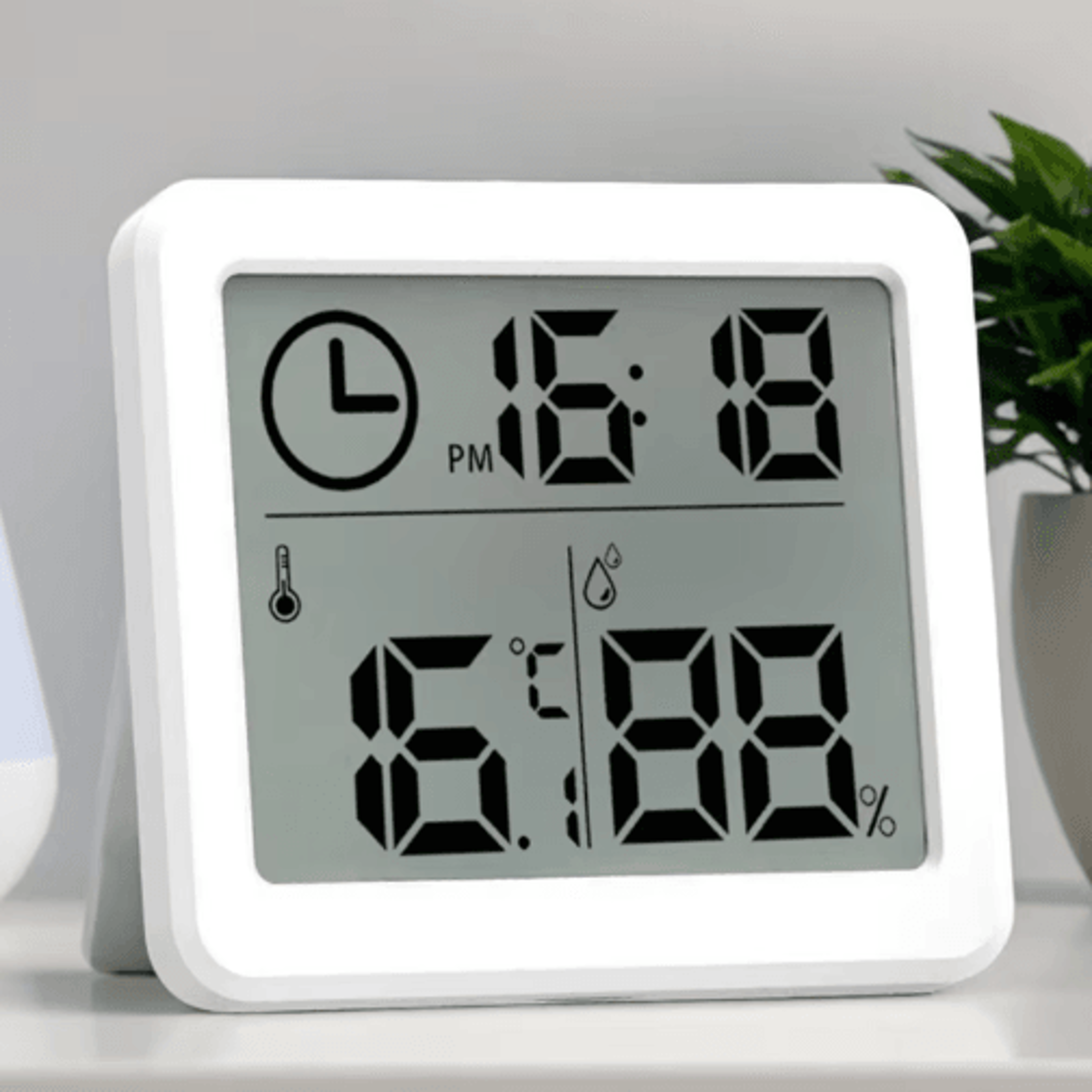 digital temperature & humidity clock – versatile desk & wall display