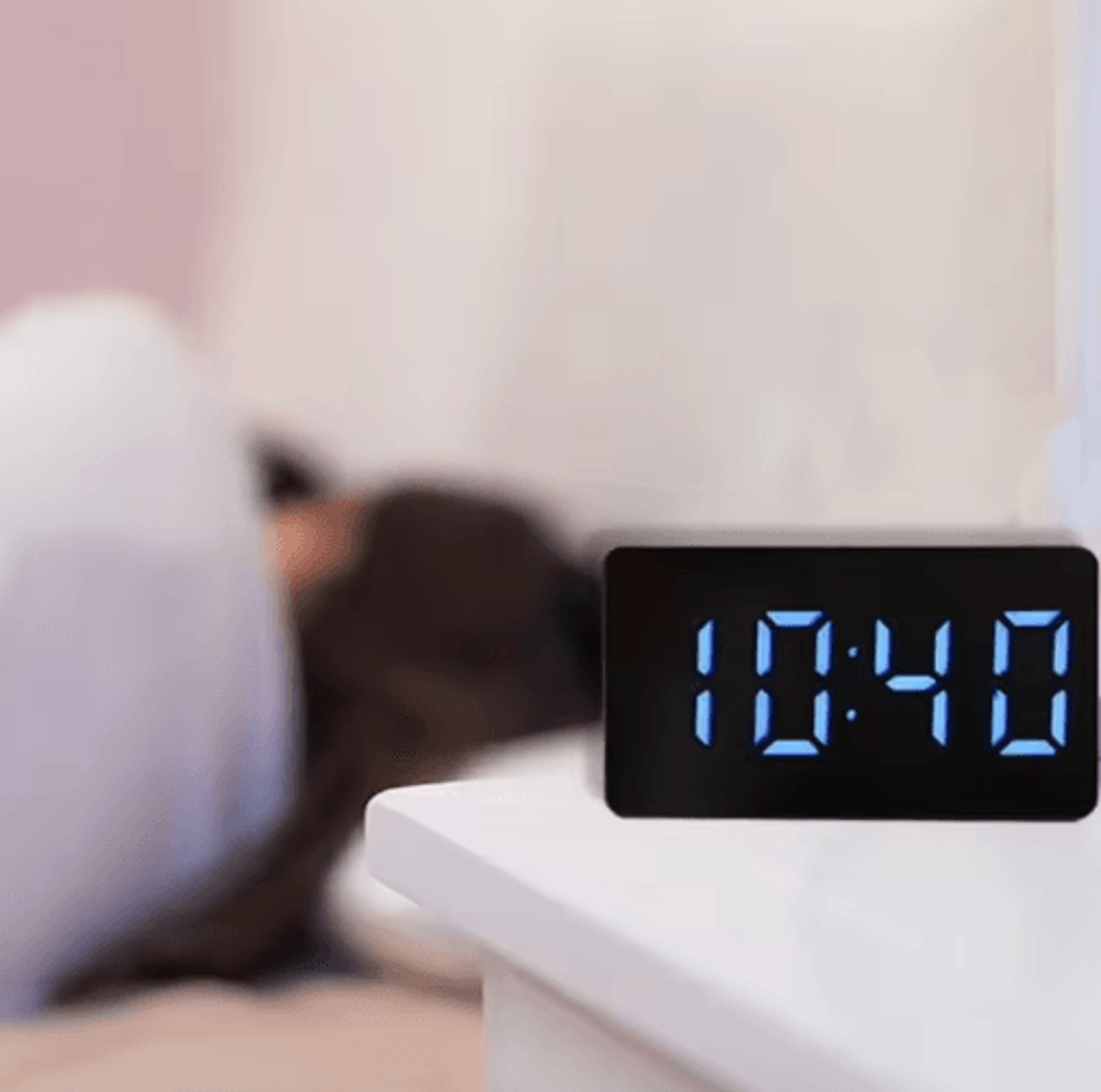 mirror digital alarm clock – snooze & led night light table clock
