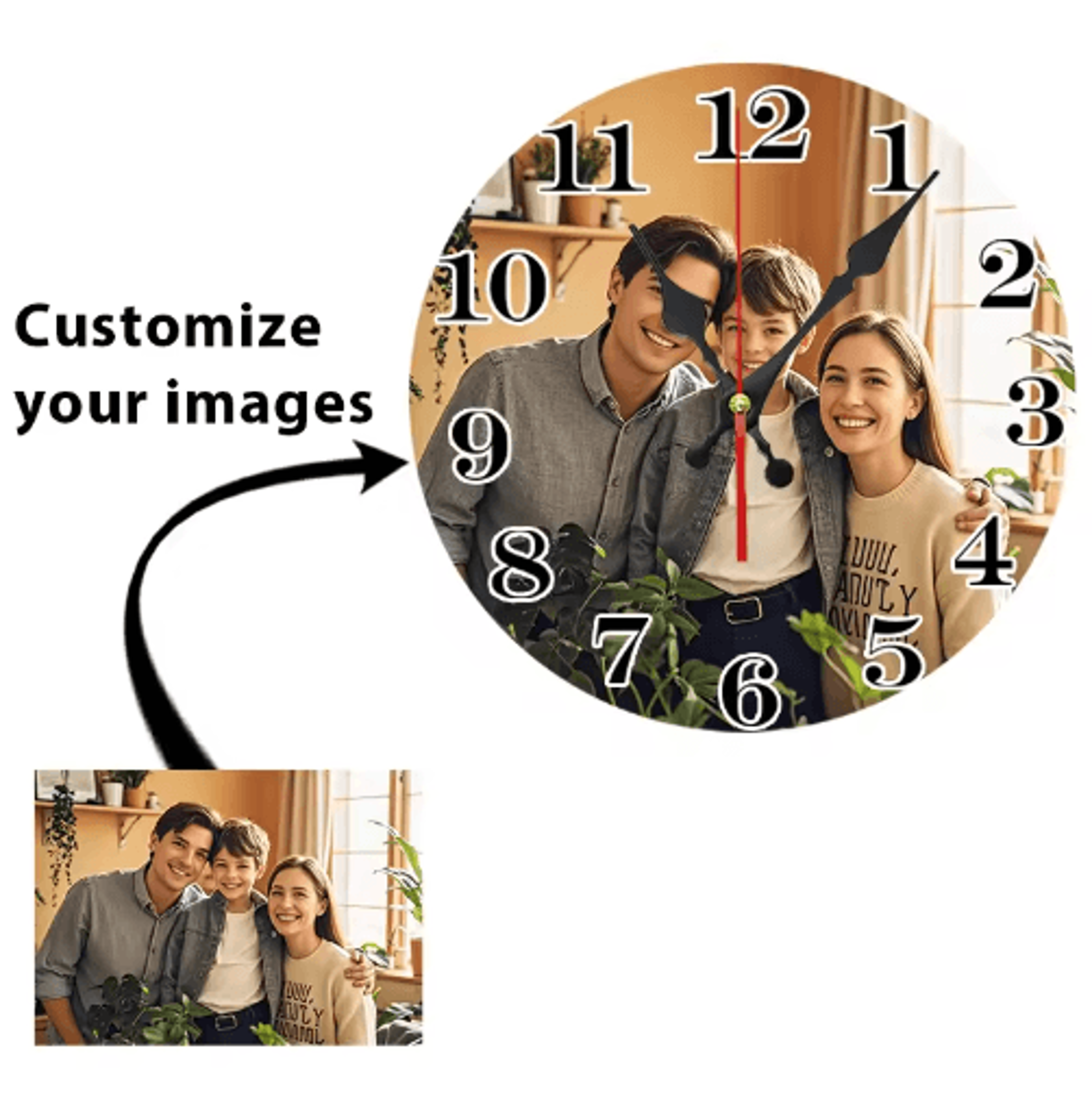 custom wooden & acrylic wall clock – silent diy quartz decor