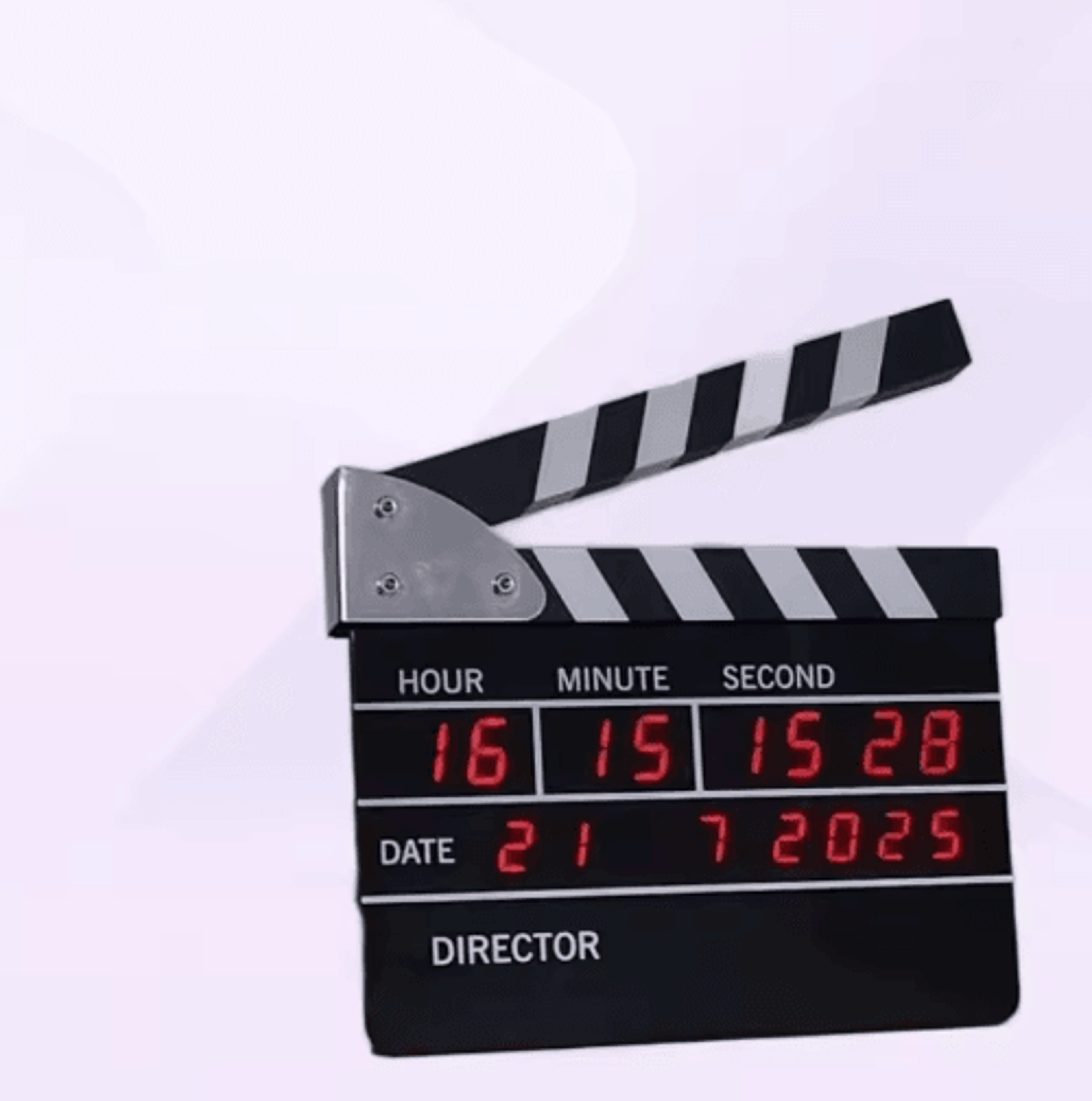 vintage movie slate alarm clock – led digital calendar desk clock