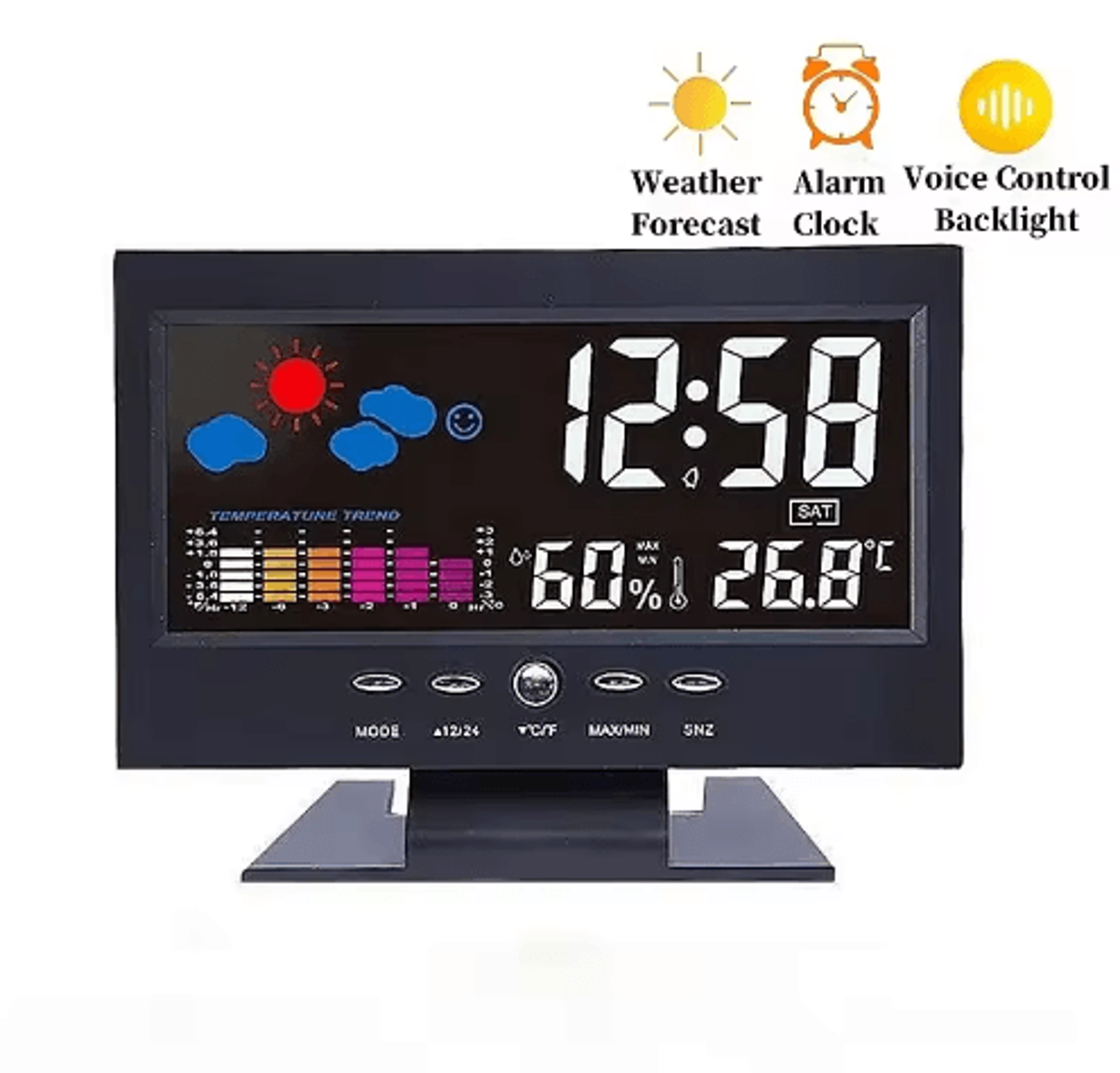 digital weather station – temperature, humidity & trend display clock