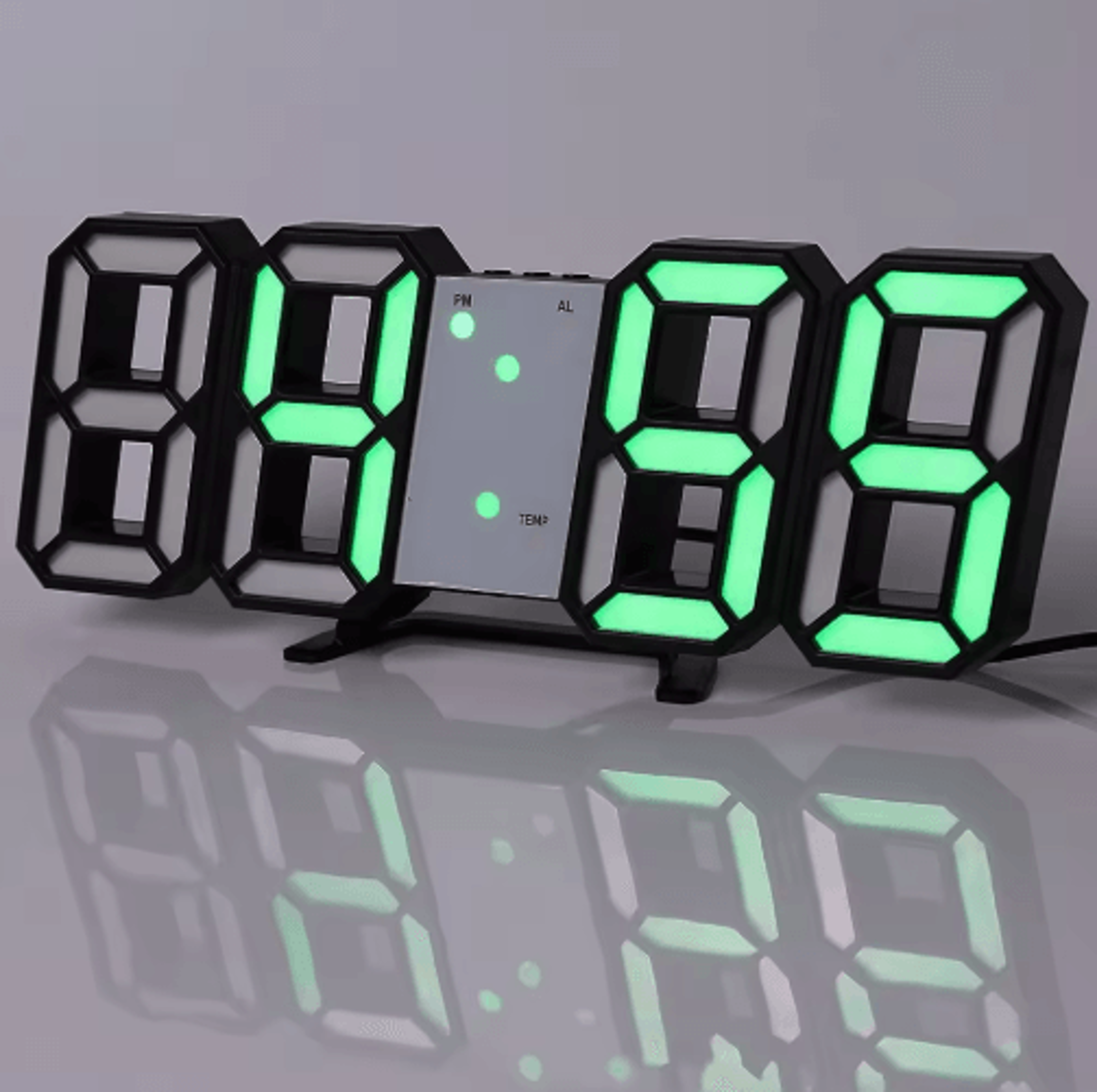modern 3d digital wall clock – led night light & remote control