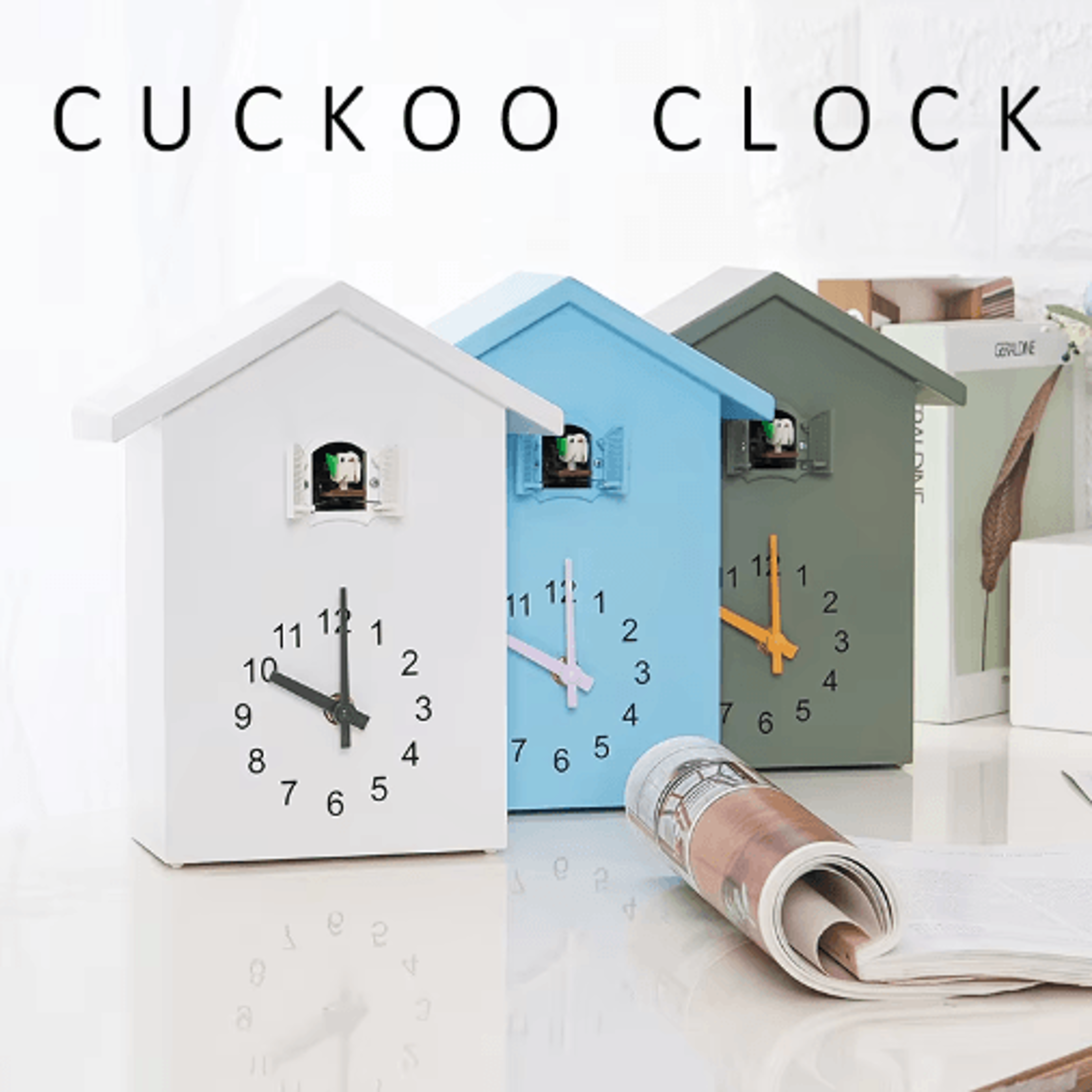 modern cuckoo bird wall clock – 20x25cm quartz hanging home decor