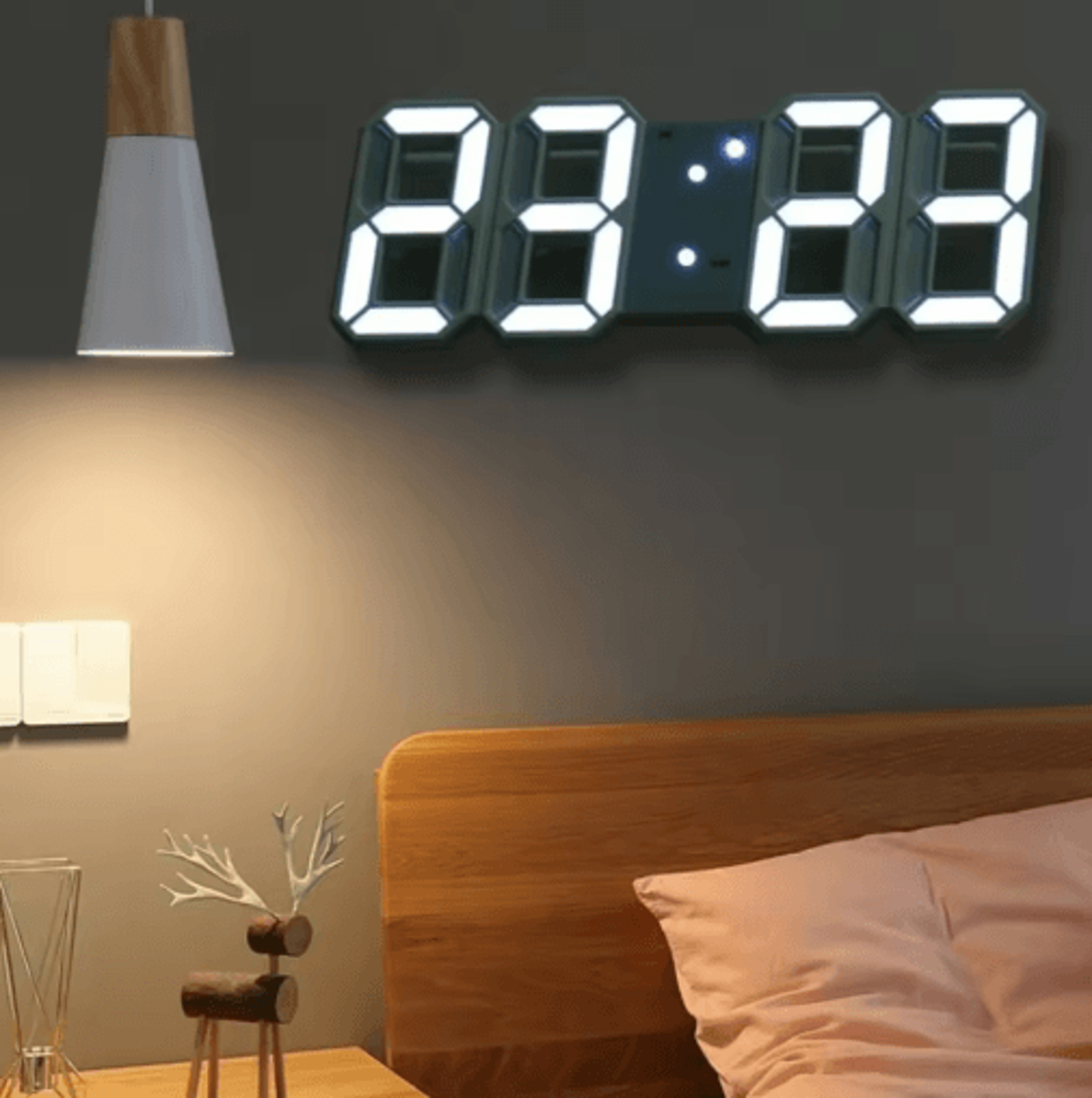 modern 3d led wall clock – usb digital alarm & timer display