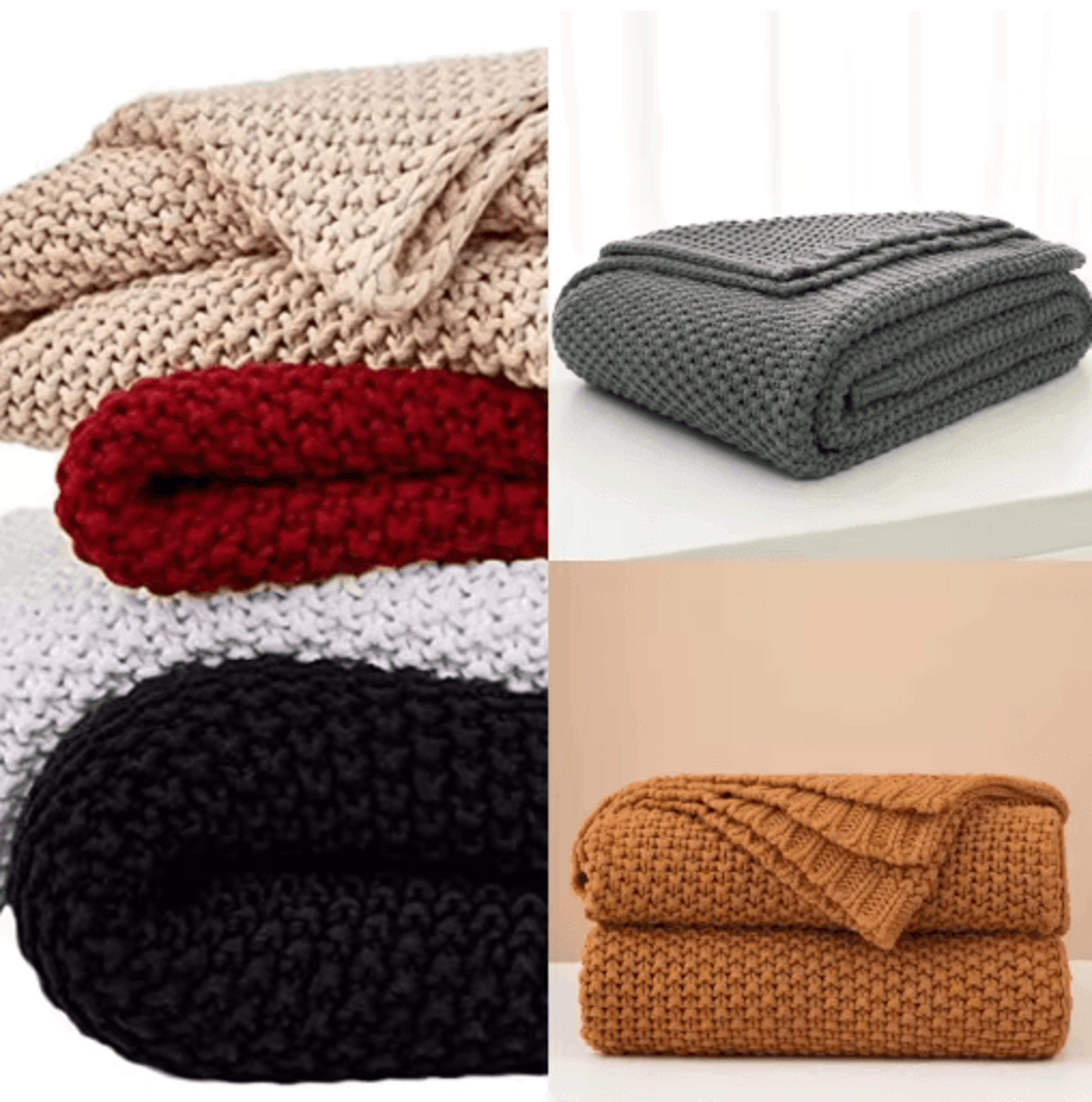 nordic plaid knitted throw blanket – cozy sofa, bed & office nap cover