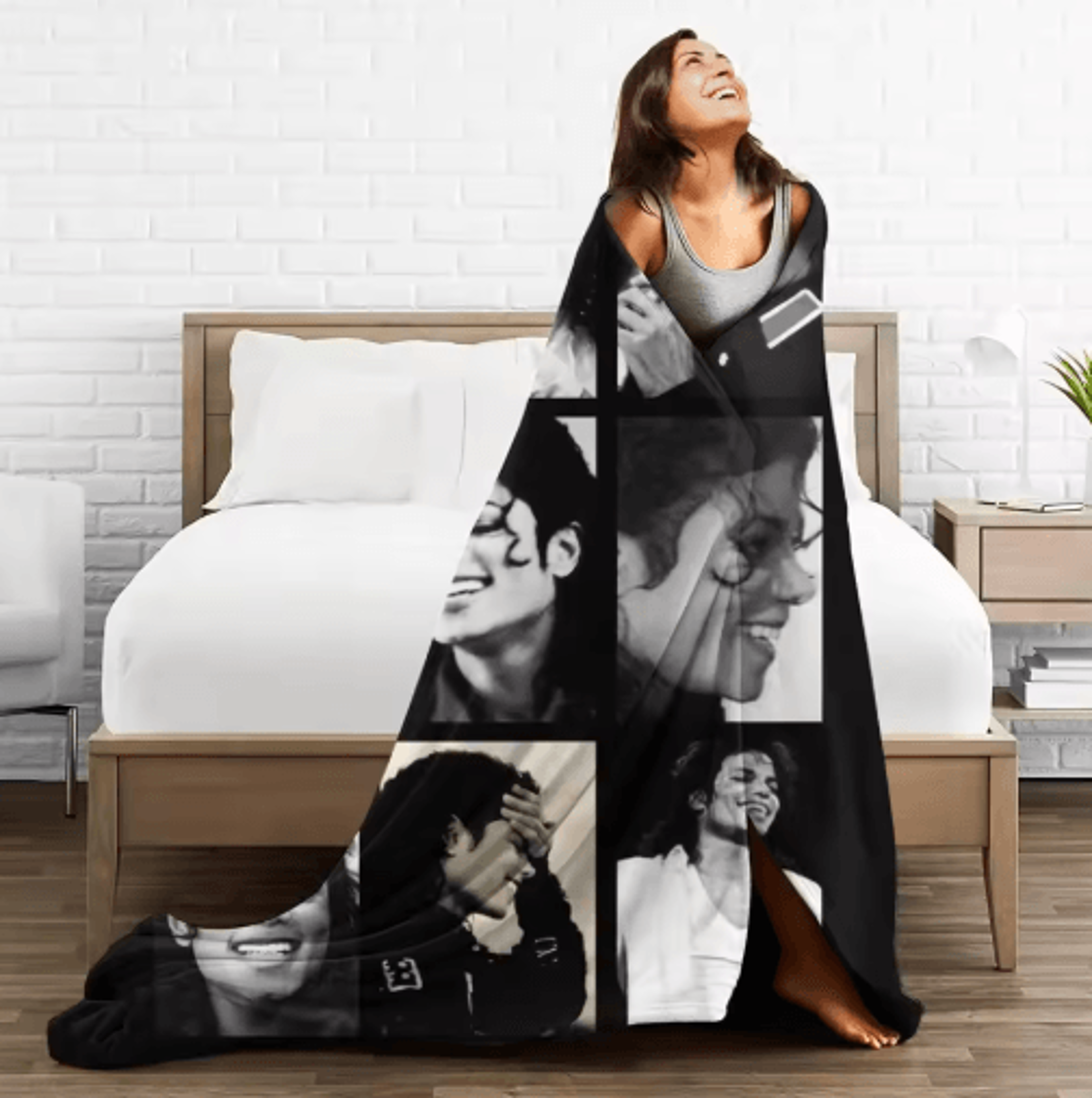 michael jackson photo flannel blanket – soft pop music fan throw