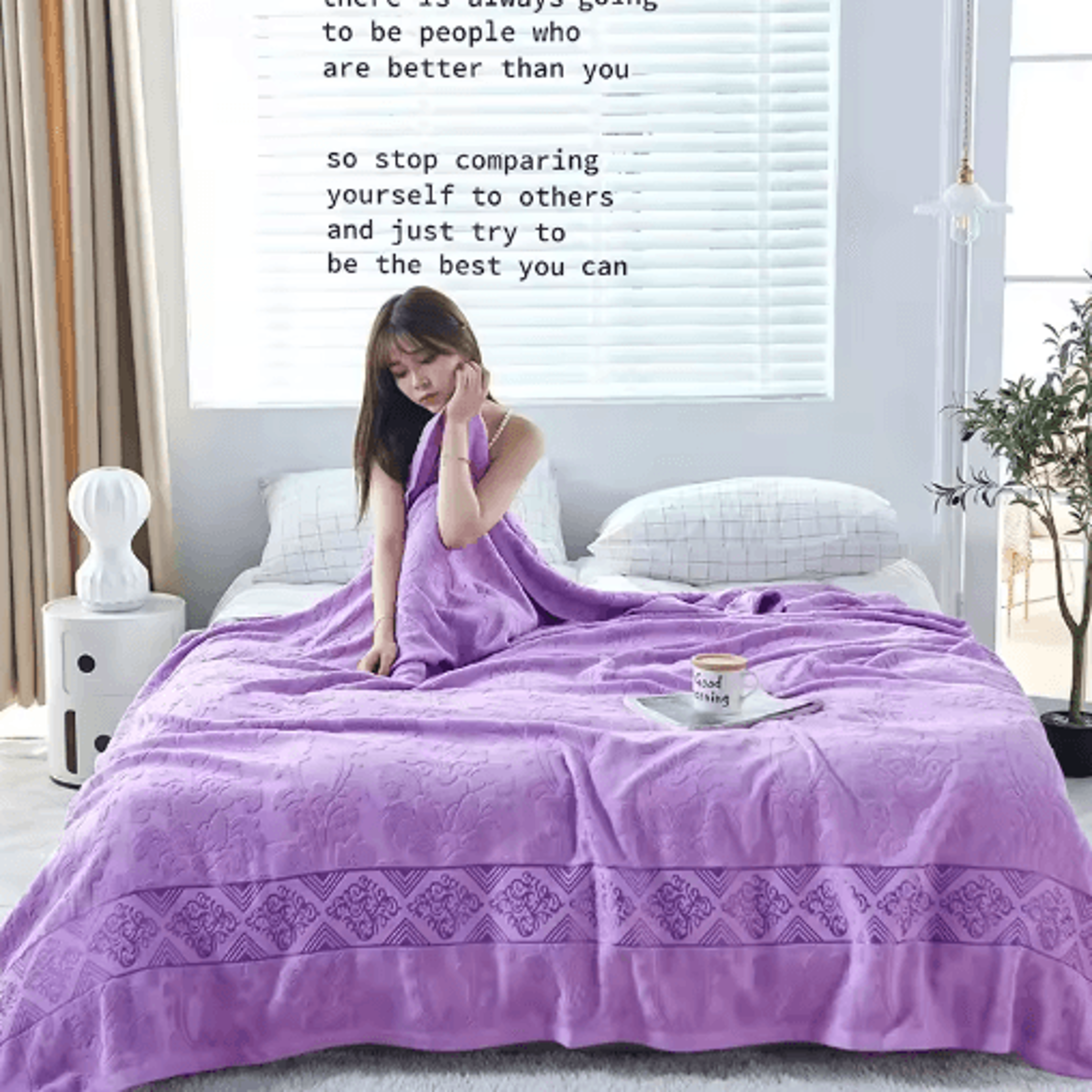 jacquard cotton towel blanket – soft breathable summer bed & sofa throw