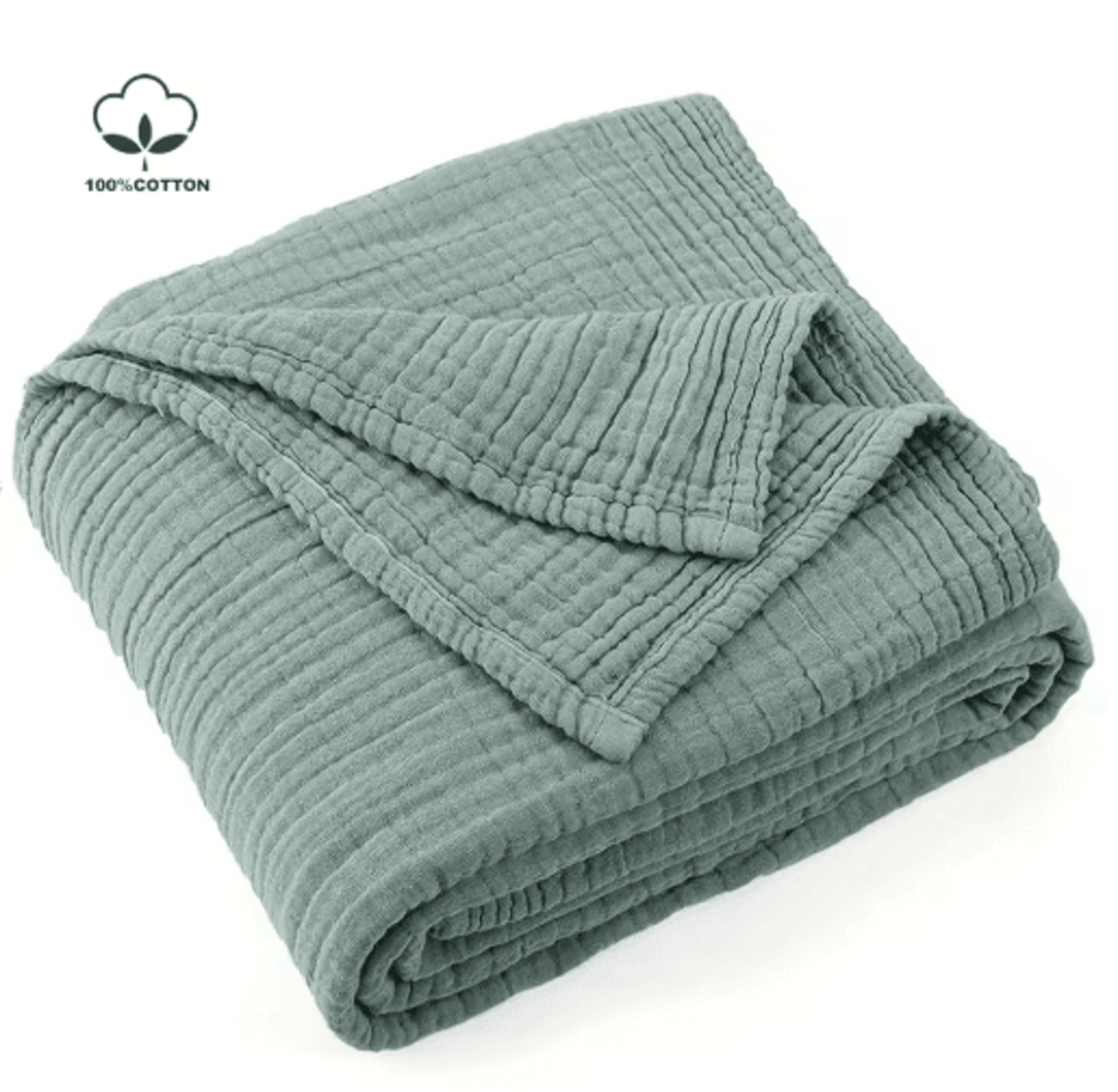 100% cotton muslin throw blanket – 6-layer breathable boho sofa & bed cover