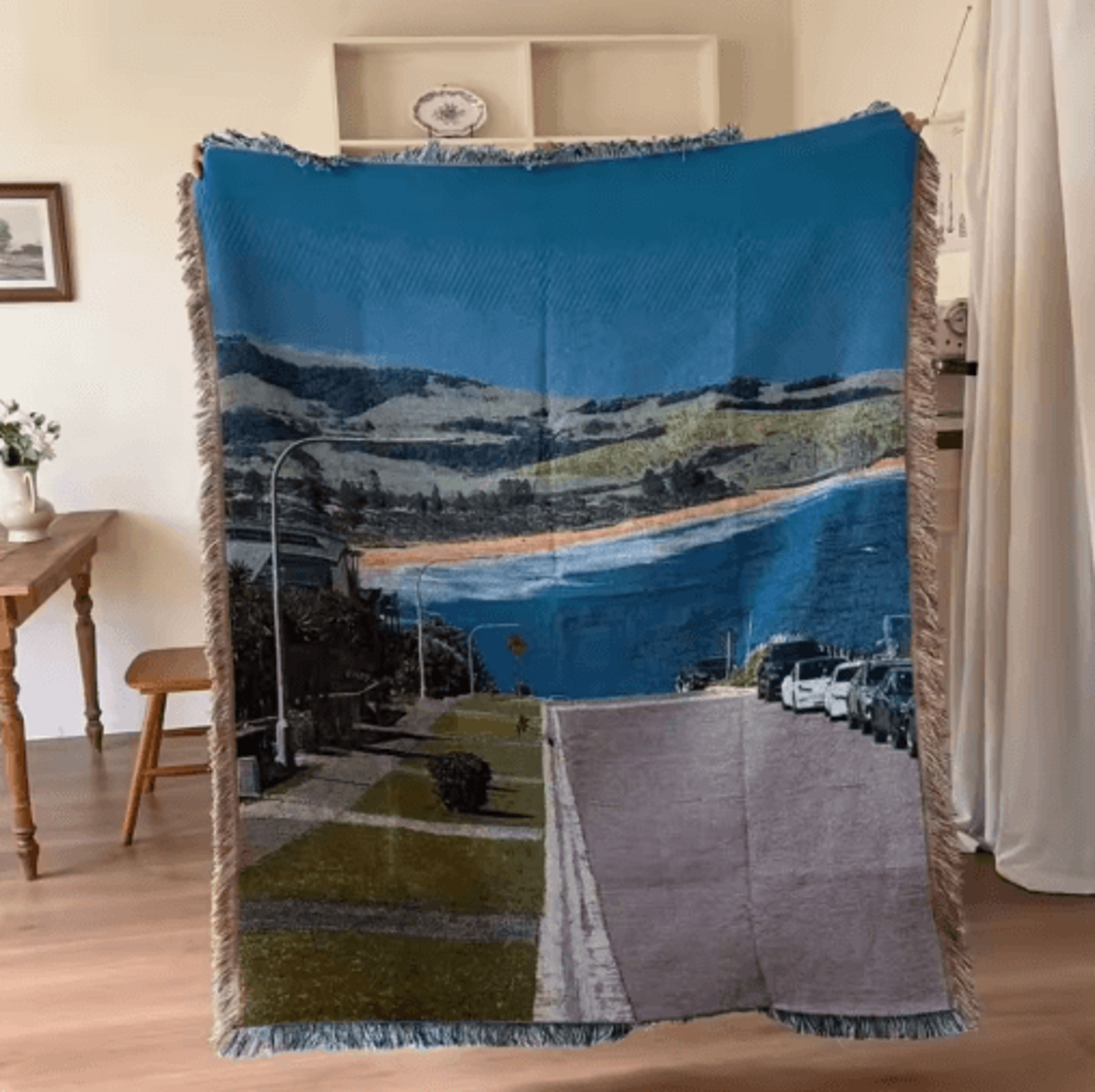 nordic scenic tapestry throw blanket – decorative sofa cover & bedspread