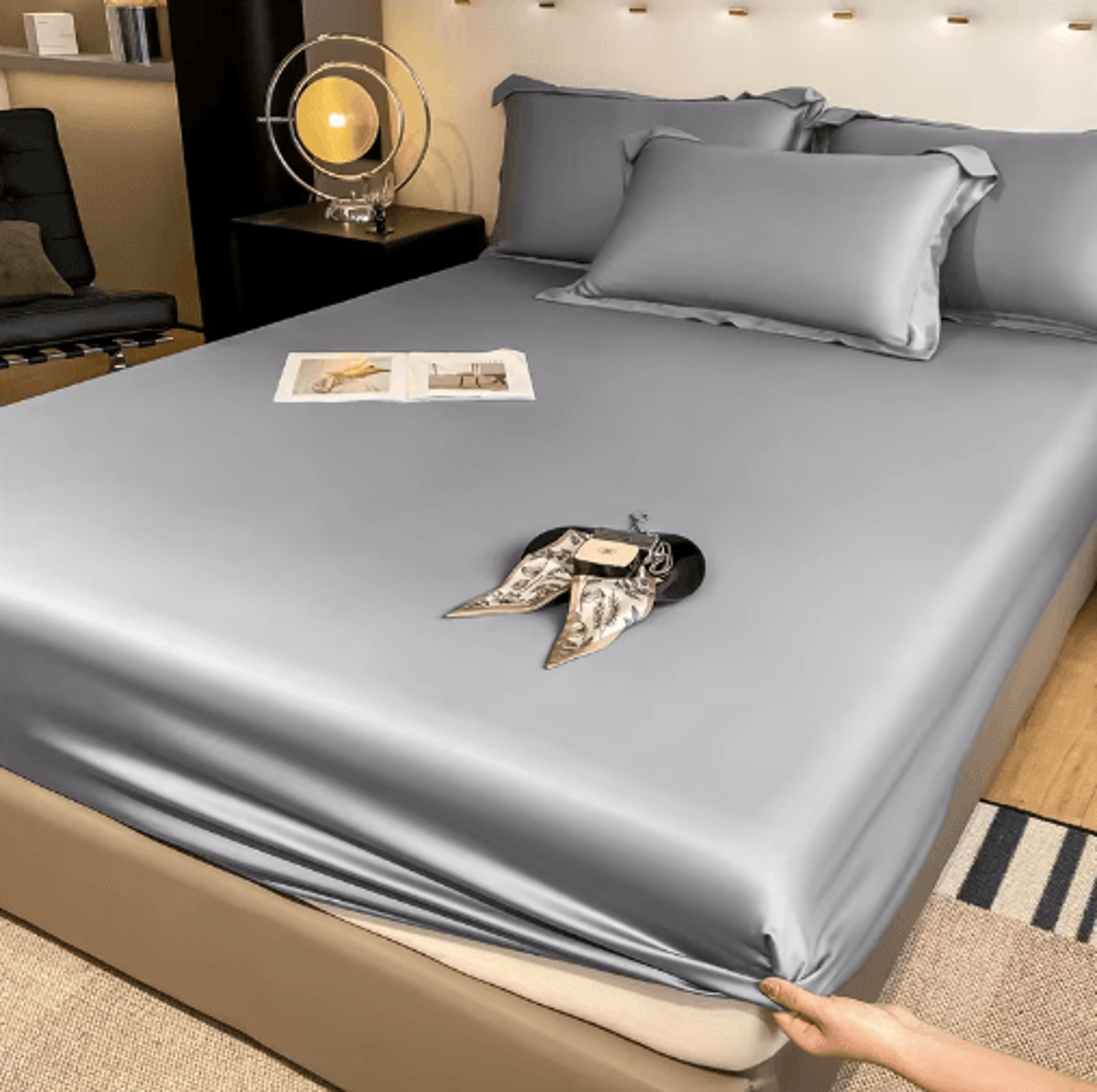natural mulberry silk fitted sheet – luxury queen, king & custom mattress cover