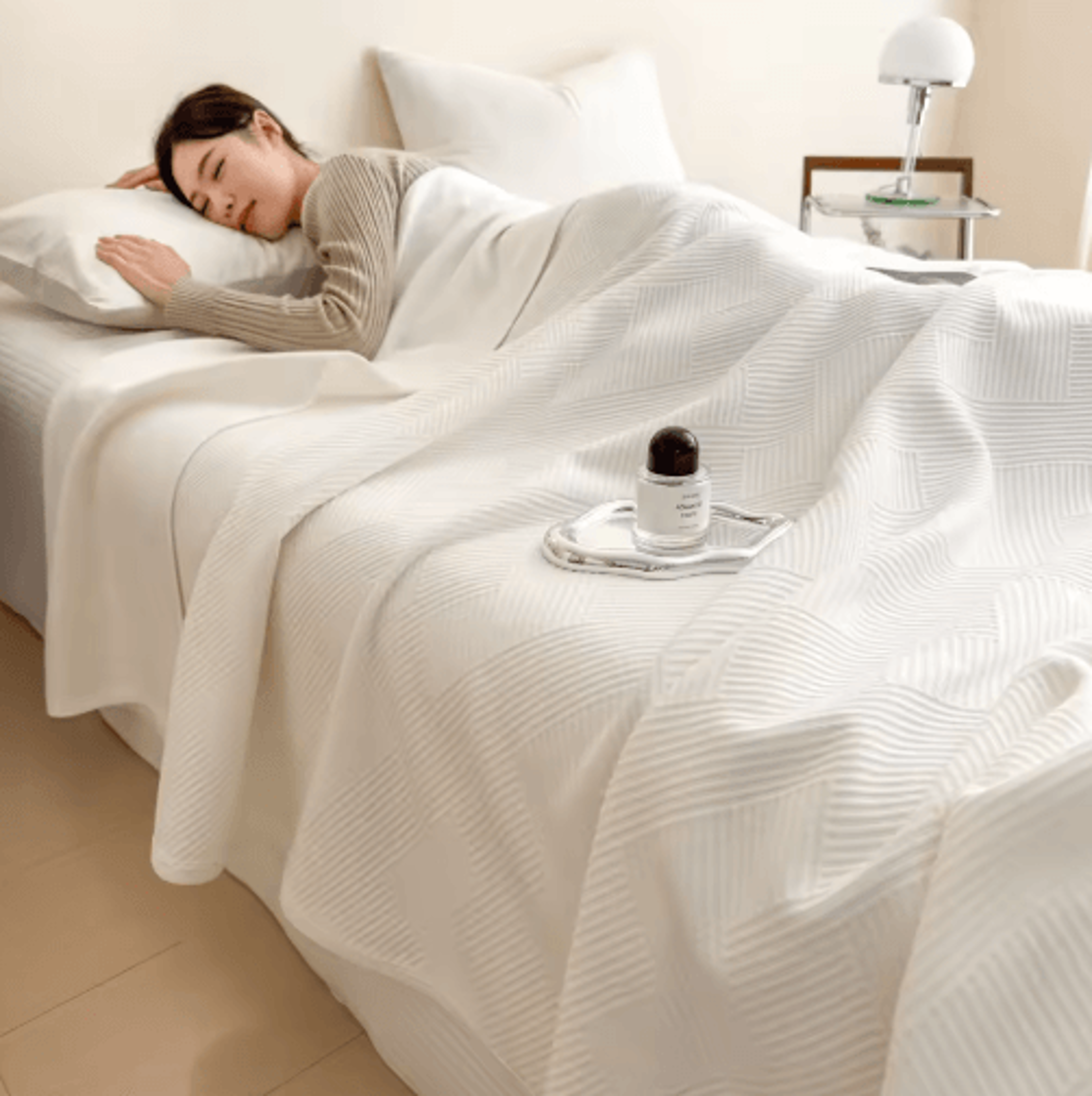 japanese 100% cotton muslin blanket – triple-layer breathable gauze throw
