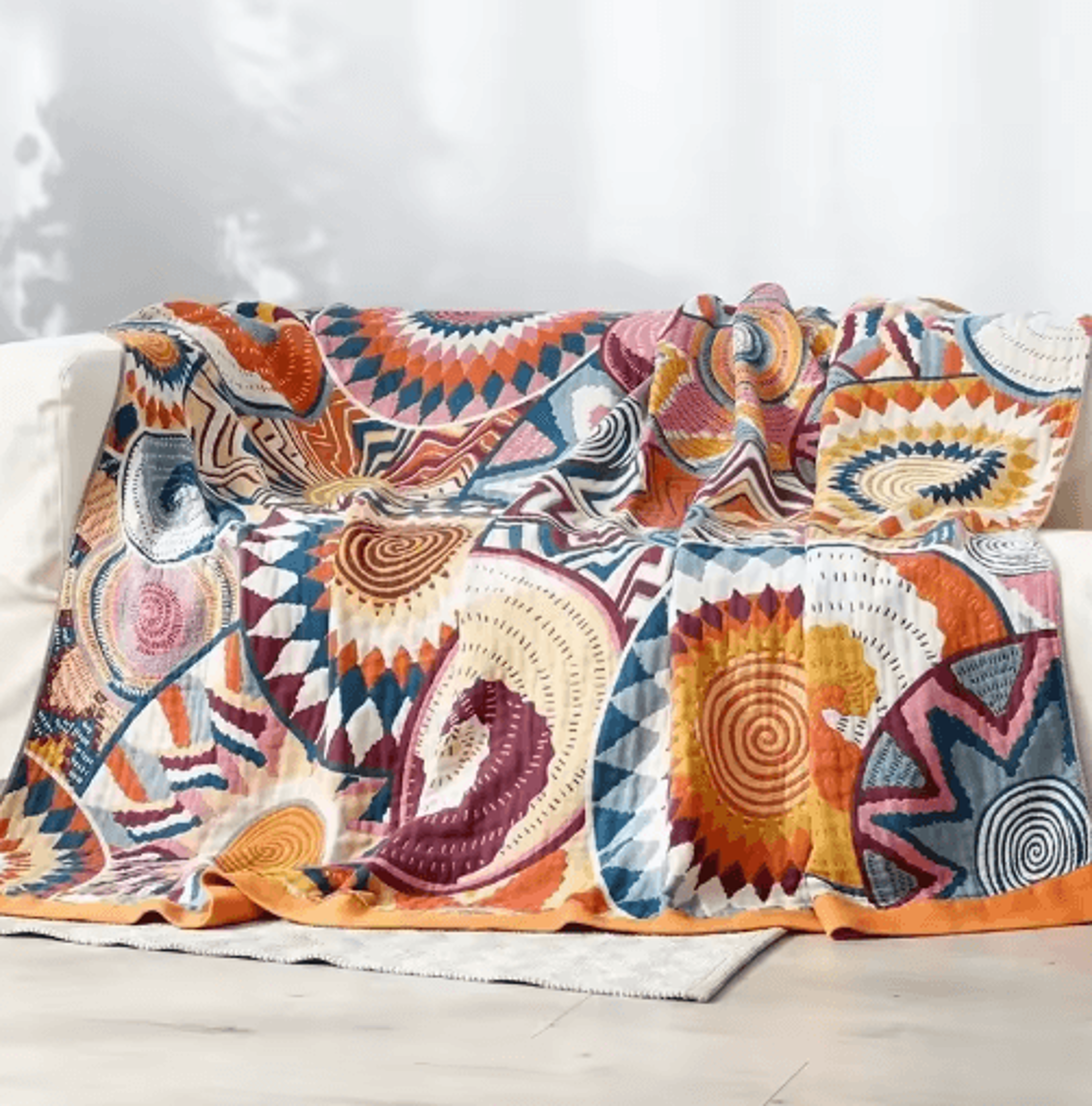 nordic cotton gauze throw blanket – boho summer sofa & bed cover