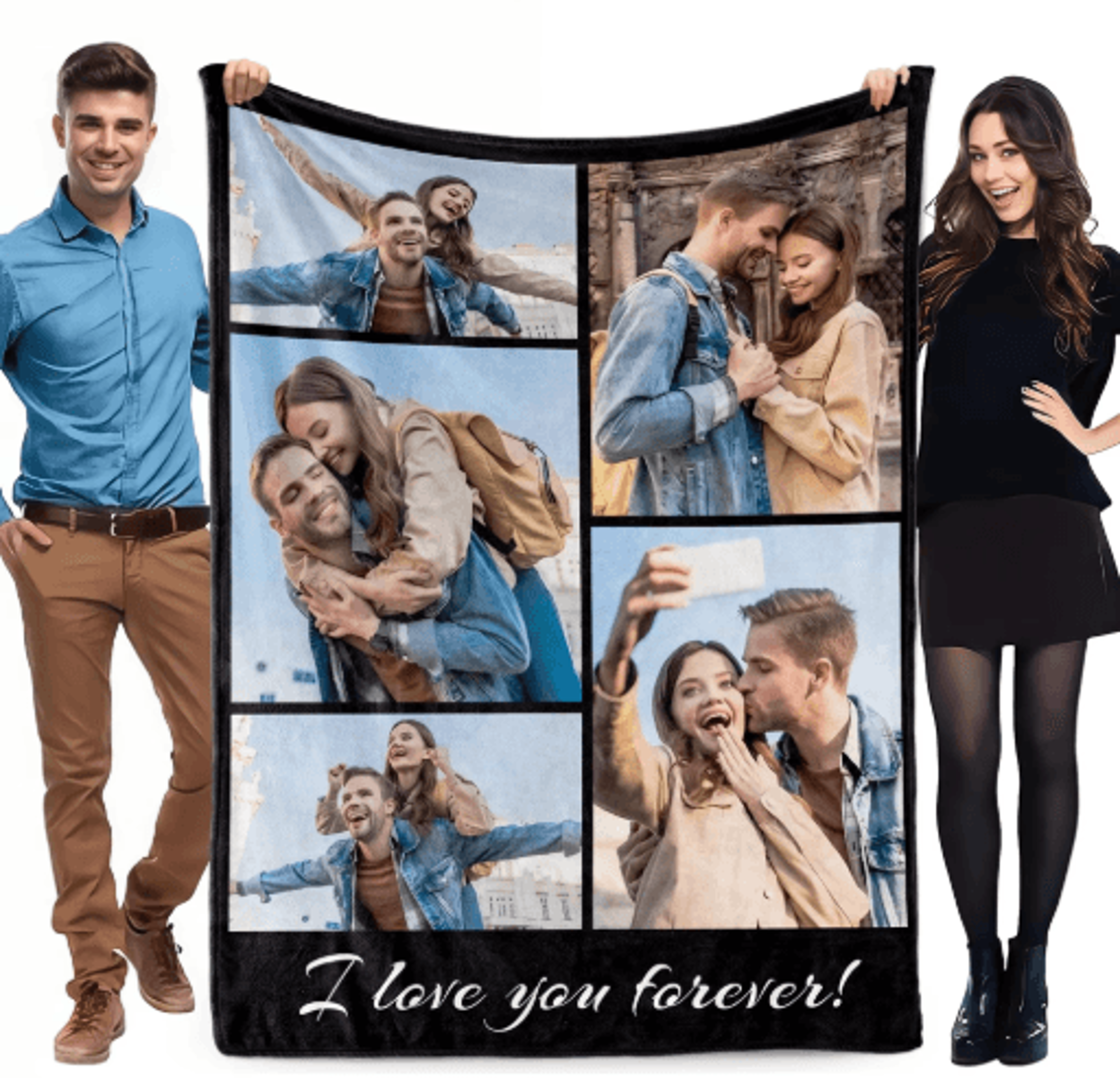 personalized family photo blanket – custom warm throw for special occasions