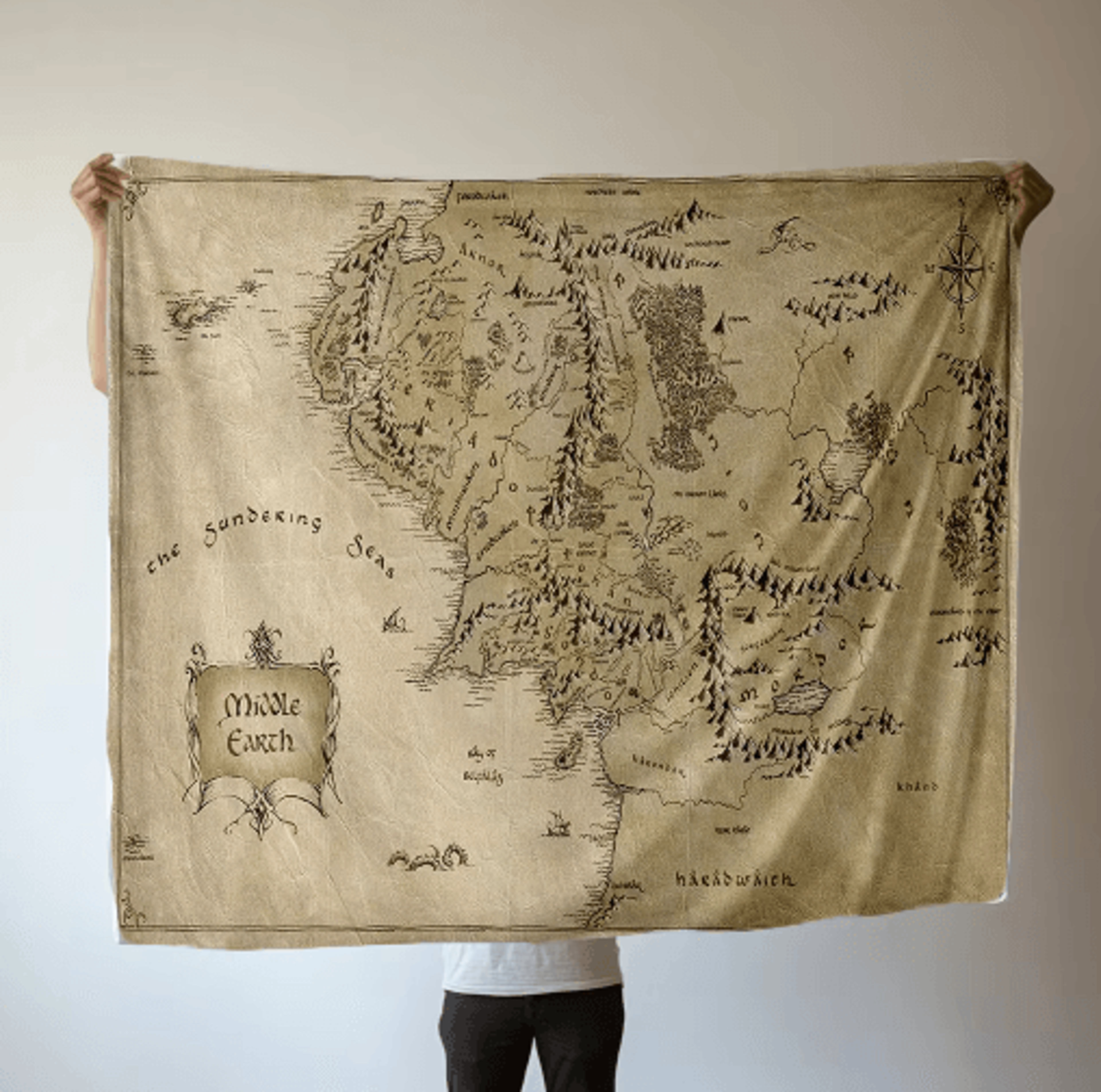 middle earth map fuzzy throw blanket 130 by 150cm fantasy movie sofa & bed cover
