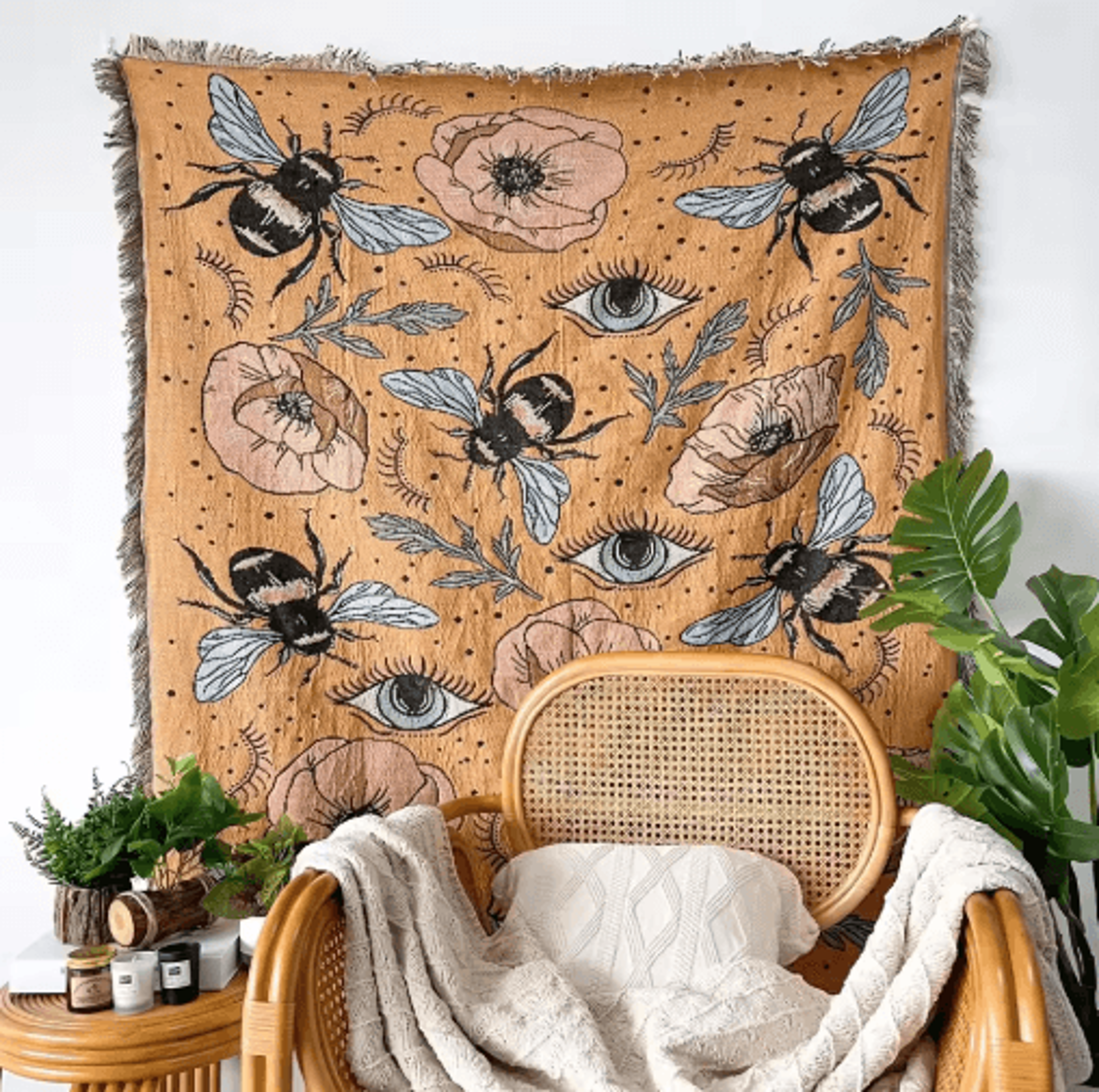 nordic bohemian throw blanket – decorative sofa cover, tapestry & picnic rug