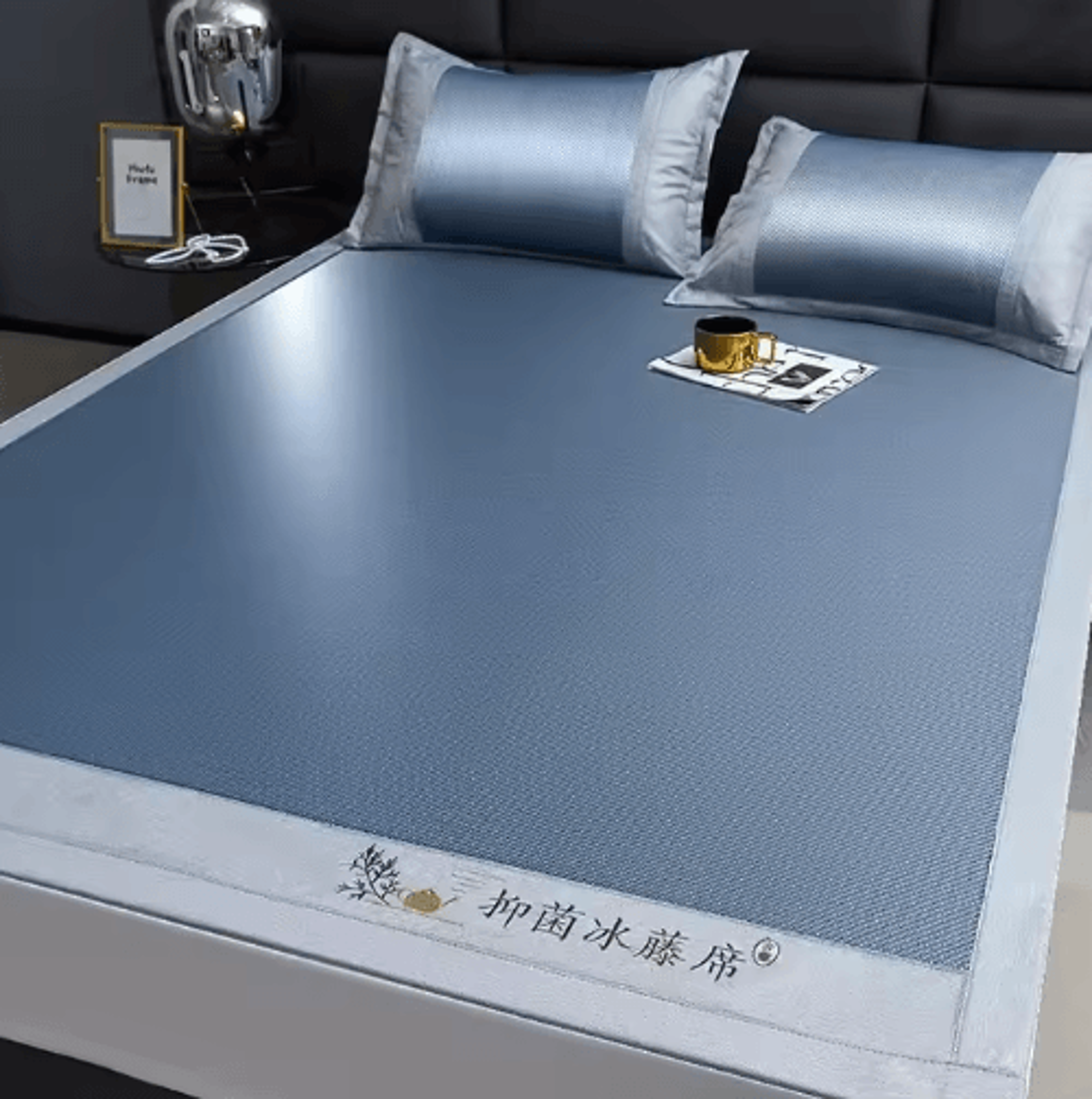 summer ice rattan fitted sleeping mat – soft thickened washable cooling bed cover