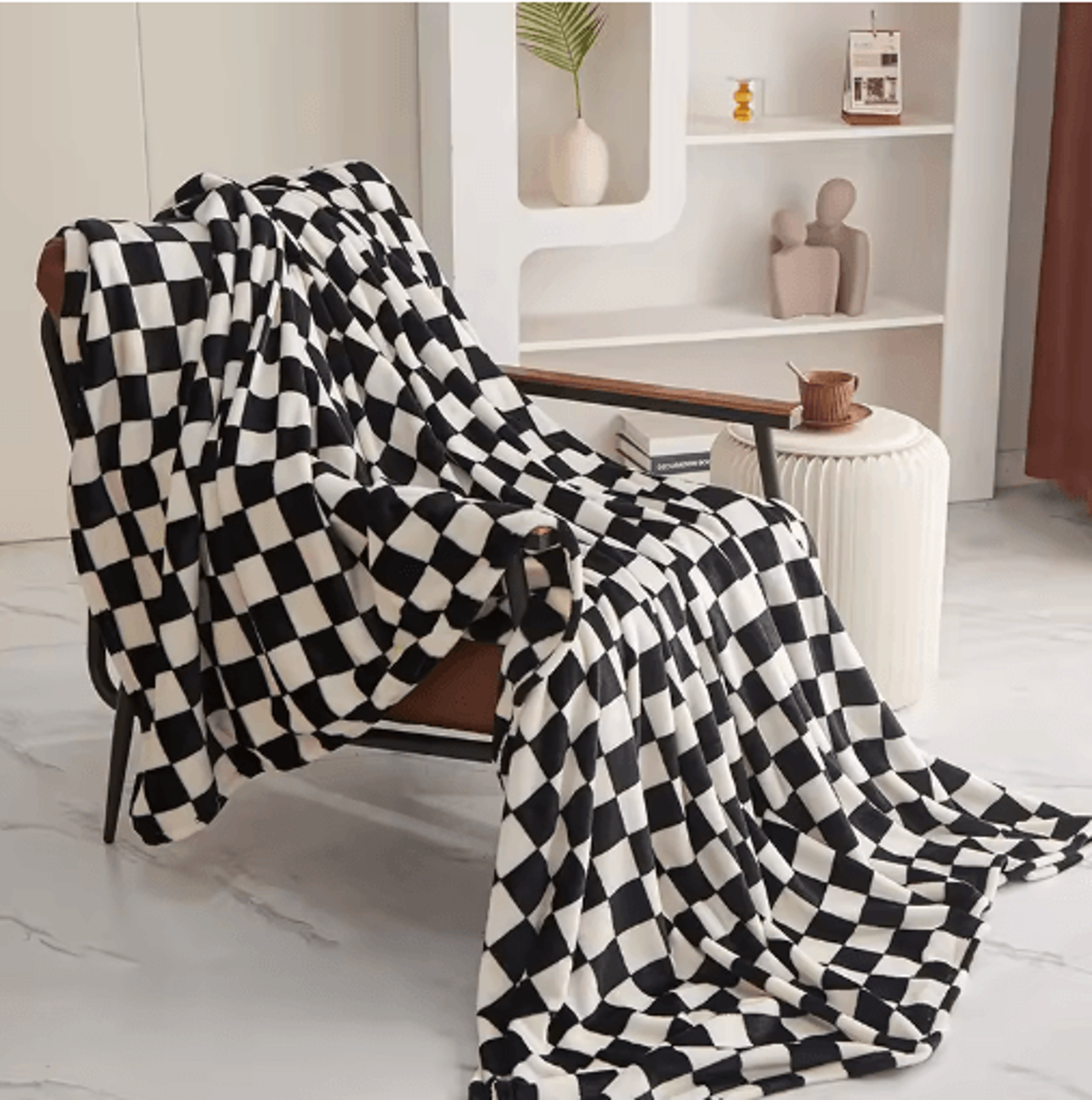 classic checkerboard throw blanket – lightweight spring & summer sofa cover